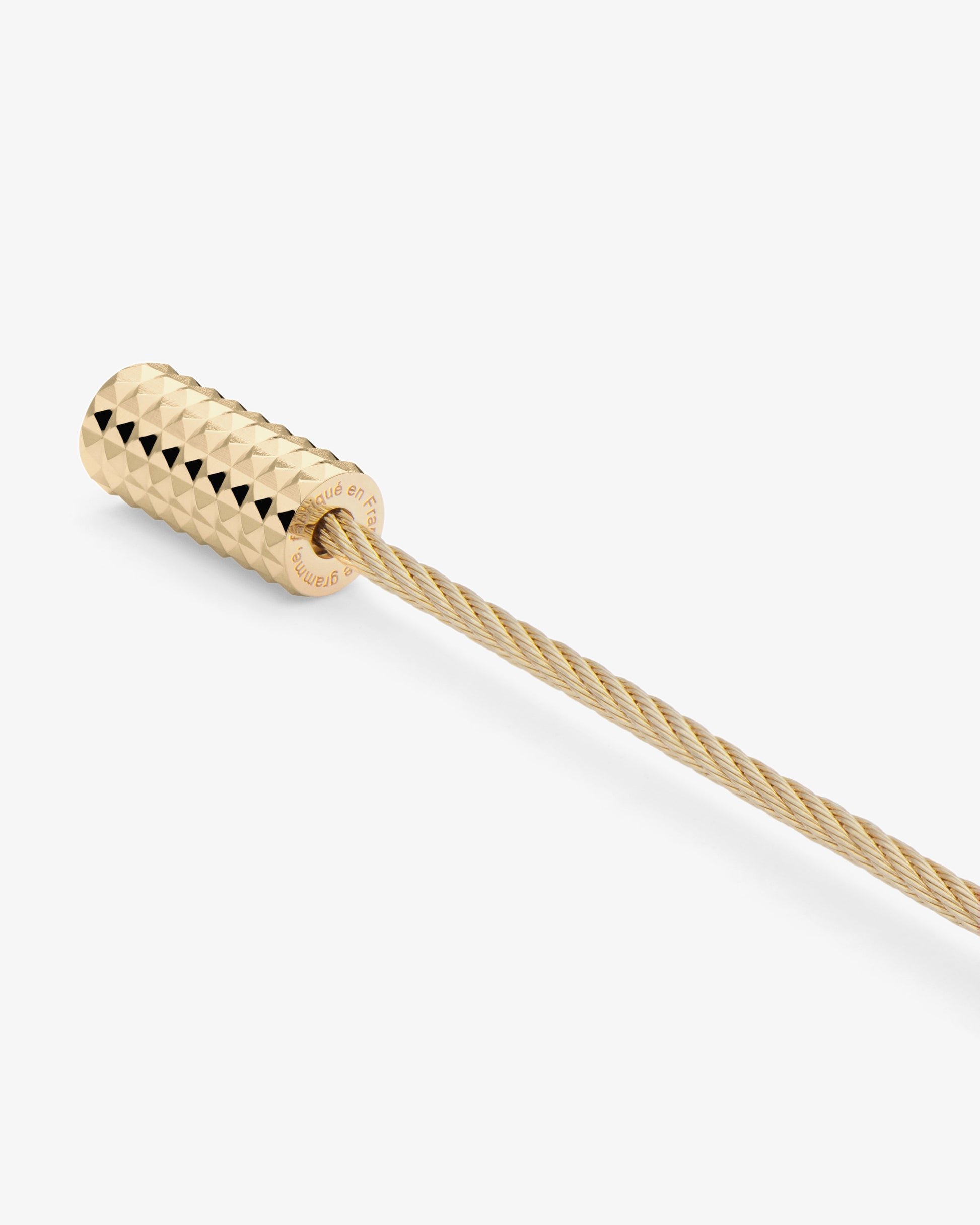 Le gramme 11g pyramid guilloche cable bracelet