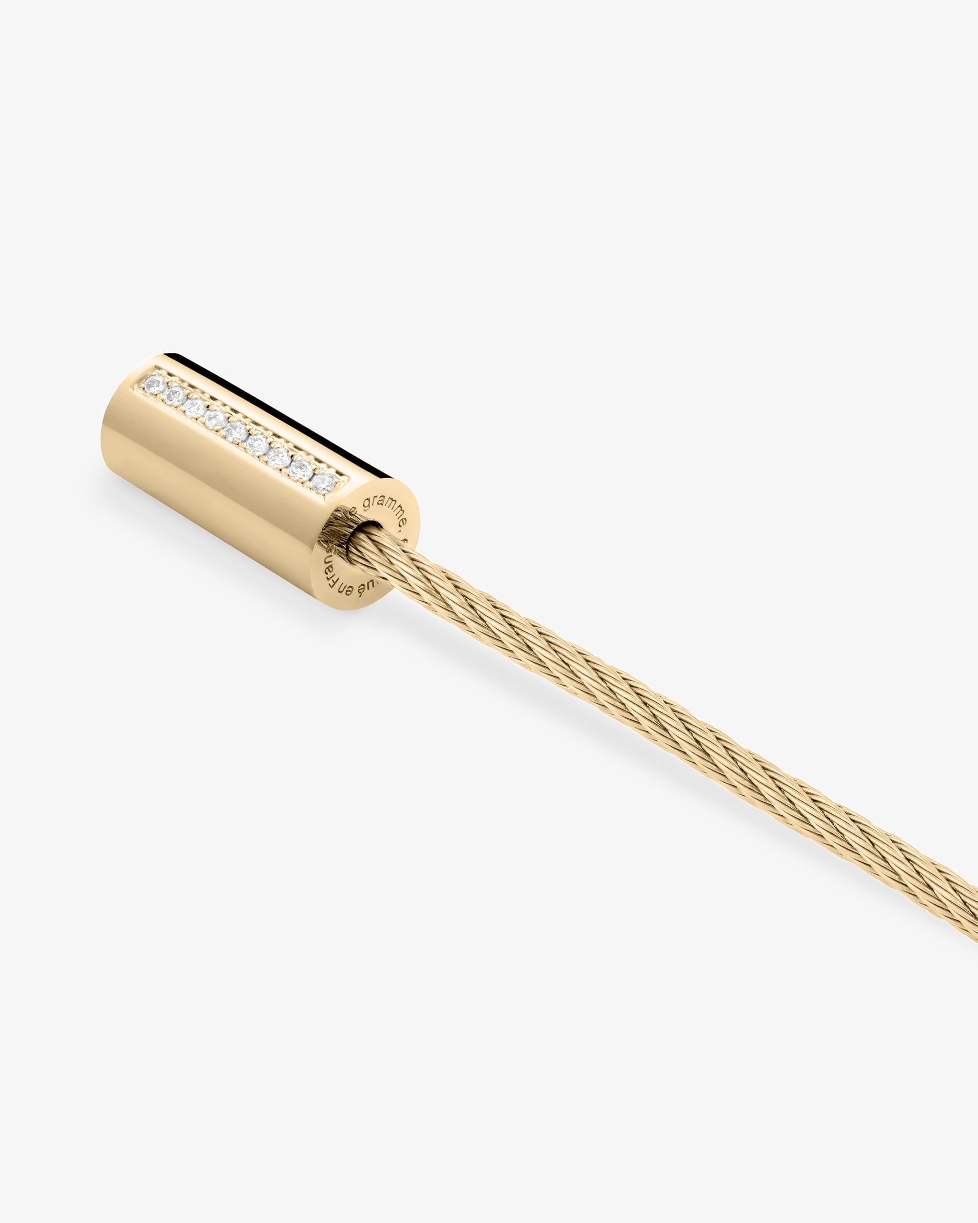 Le gramme 9g polished 18k gold diamond cable bracelet