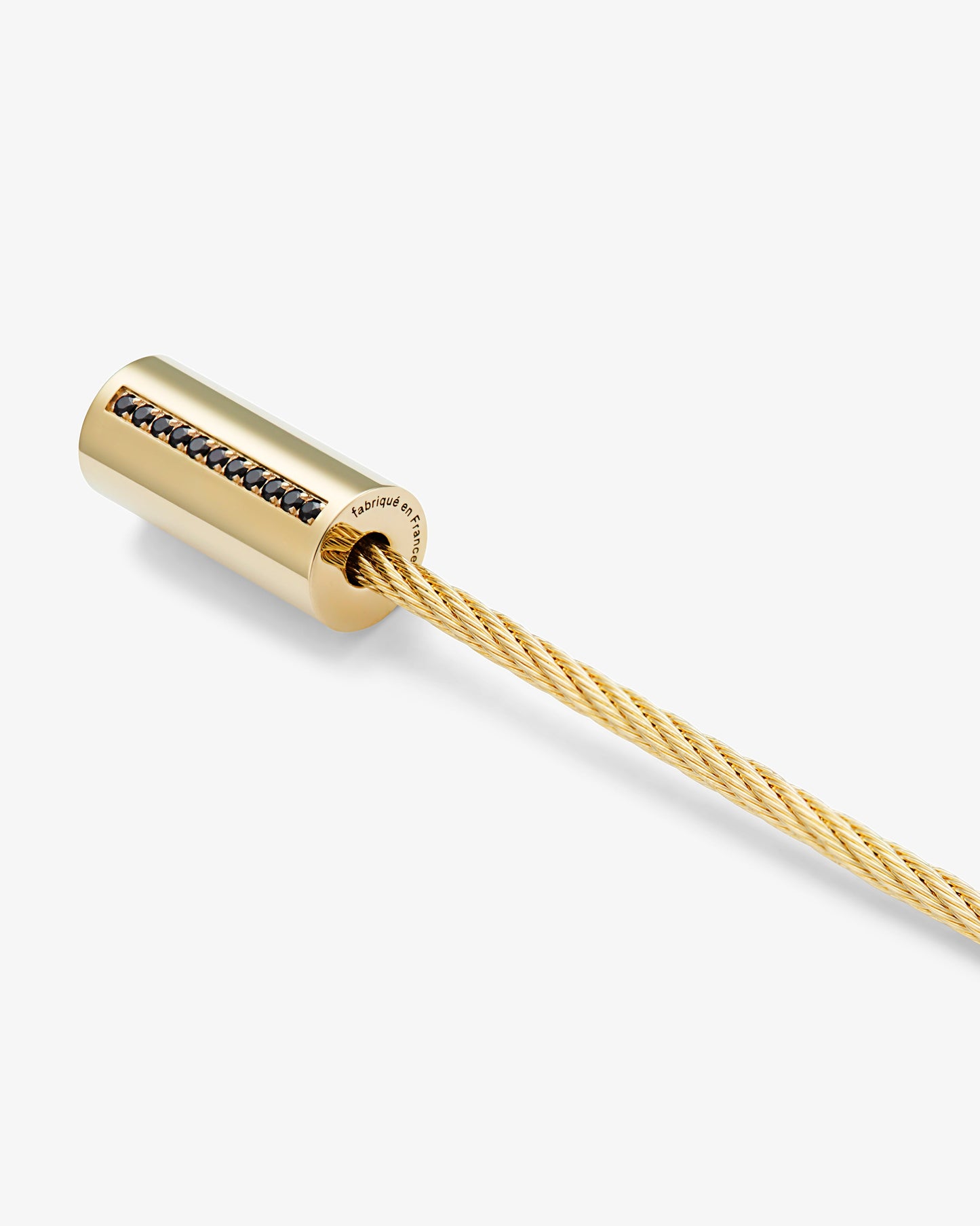 Le gramme 9g polished 18k gold black diamond cable bracelet