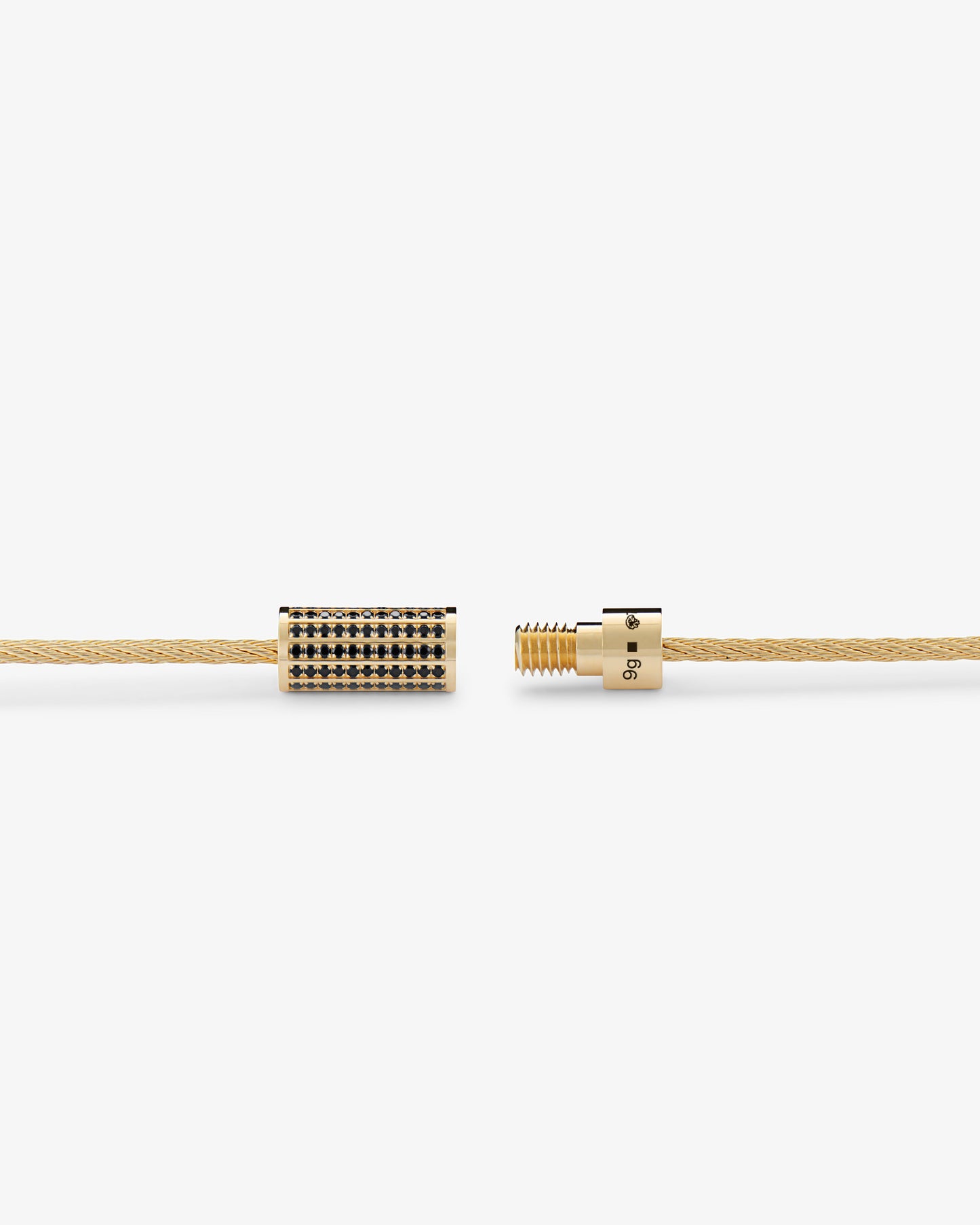 Le gramme 9g polished 18k gold black diamond cable bracelet