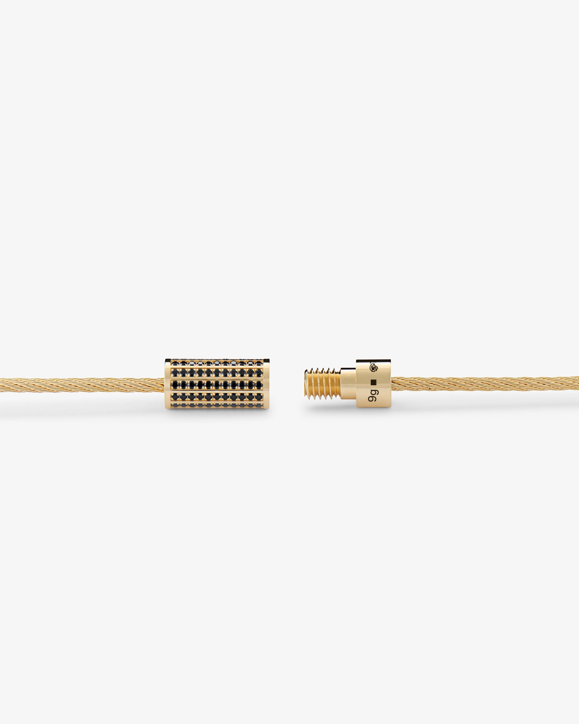Le gramme 9g polished 18k gold black diamond cable bracelet