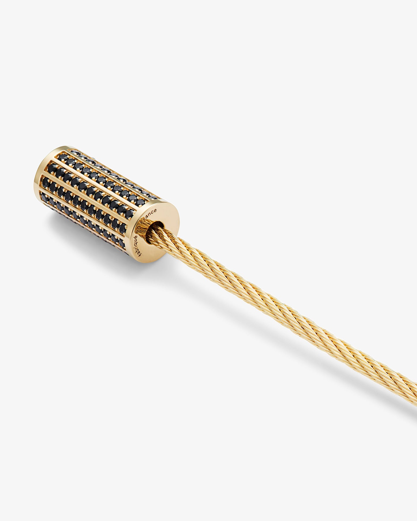 Le gramme 9g polished 18k gold black diamond cable bracelet