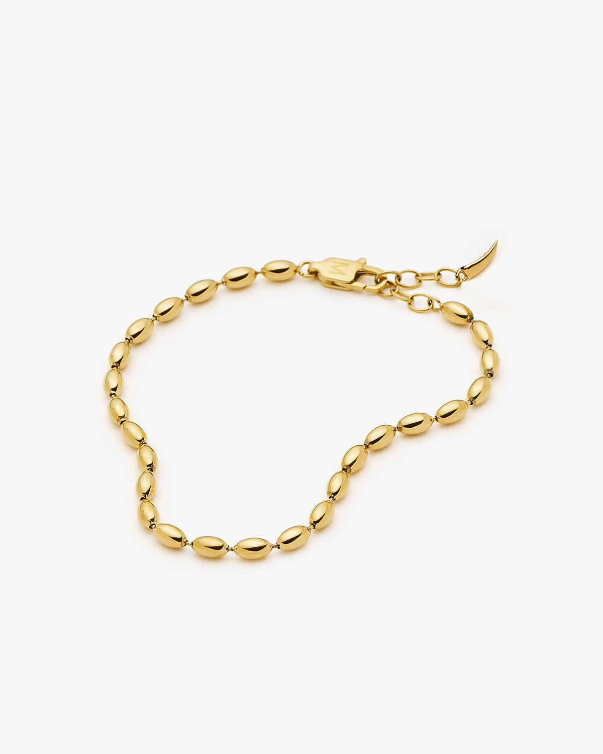 Missoma Molten Olive Chain Bracelet in gold-plated brass, view 2