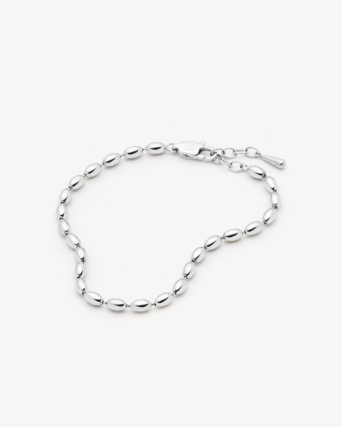 Missoma Molten Olive Chain Bracelet in silver-plated brass, view 2