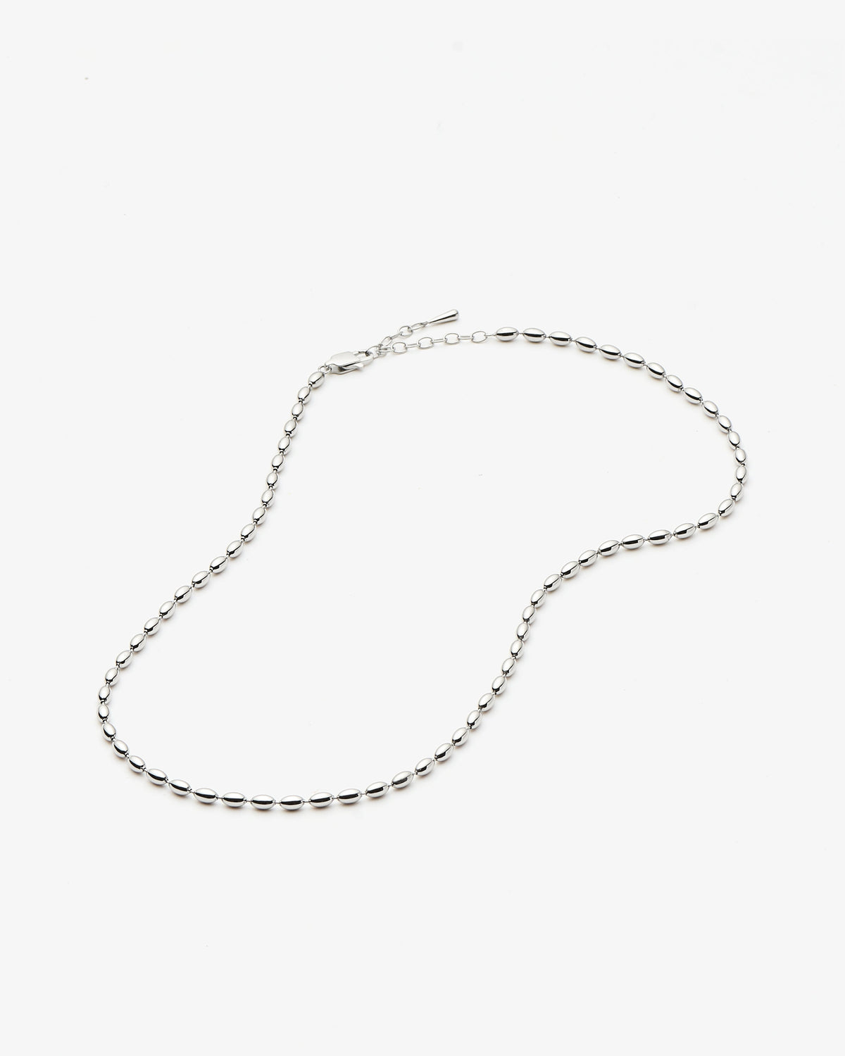 Missoma Molten Olive Chain Necklace in silver-plated brass, view 2