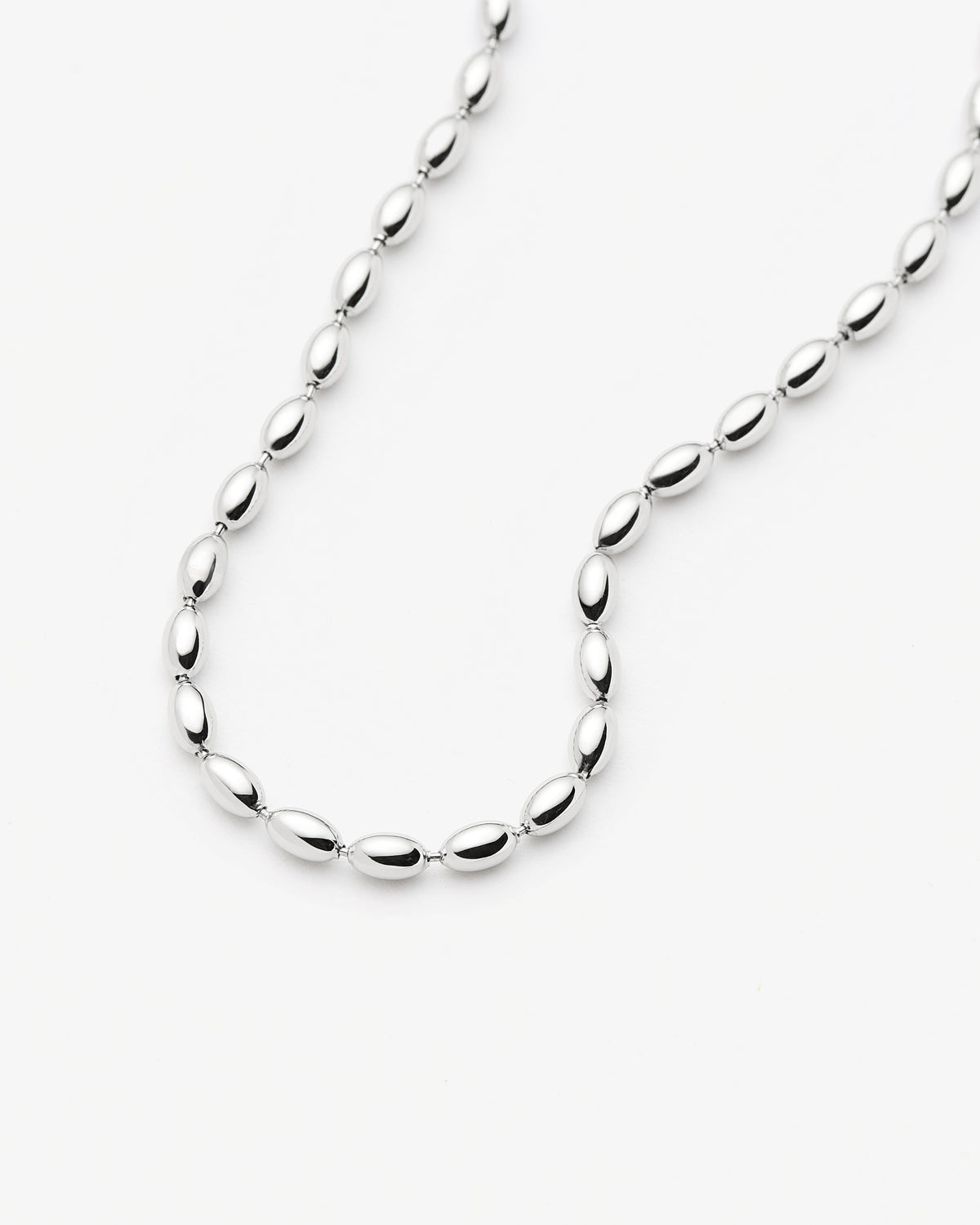 Missoma Molten Olive Chain Necklace in silver-plated brass, view 3