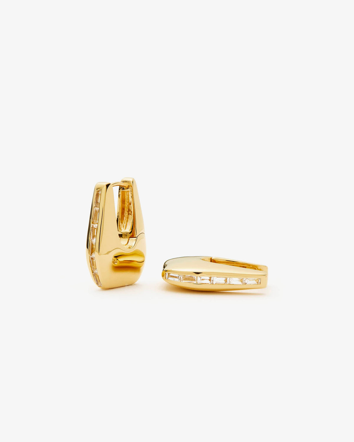 Missoma Lucy Williams Arco Pave Small Hoop Earrings in gold-plated brass