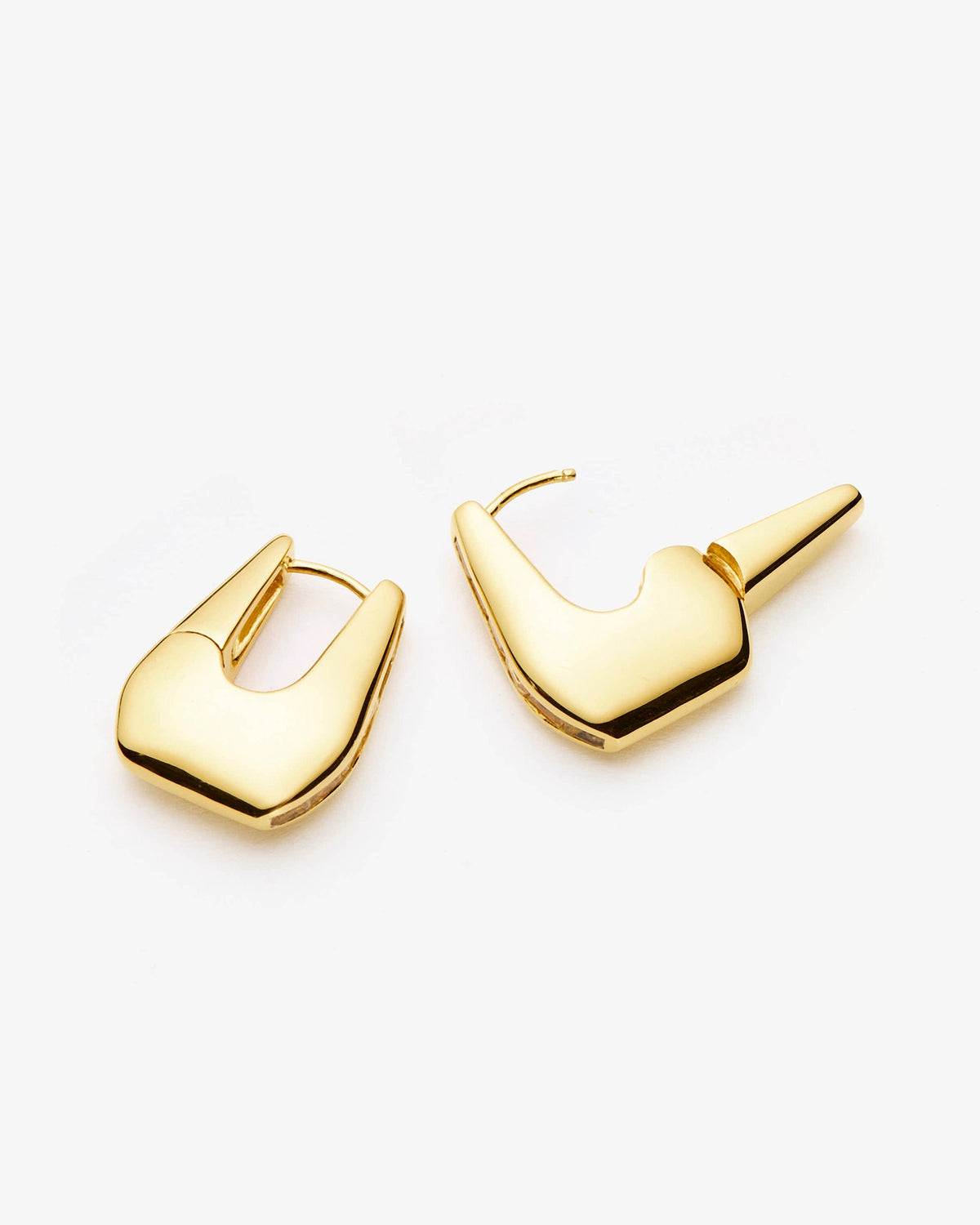 Missoma Lucy Williams Arco Pave Small Hoop Earrings in gold-plated brass, view 2