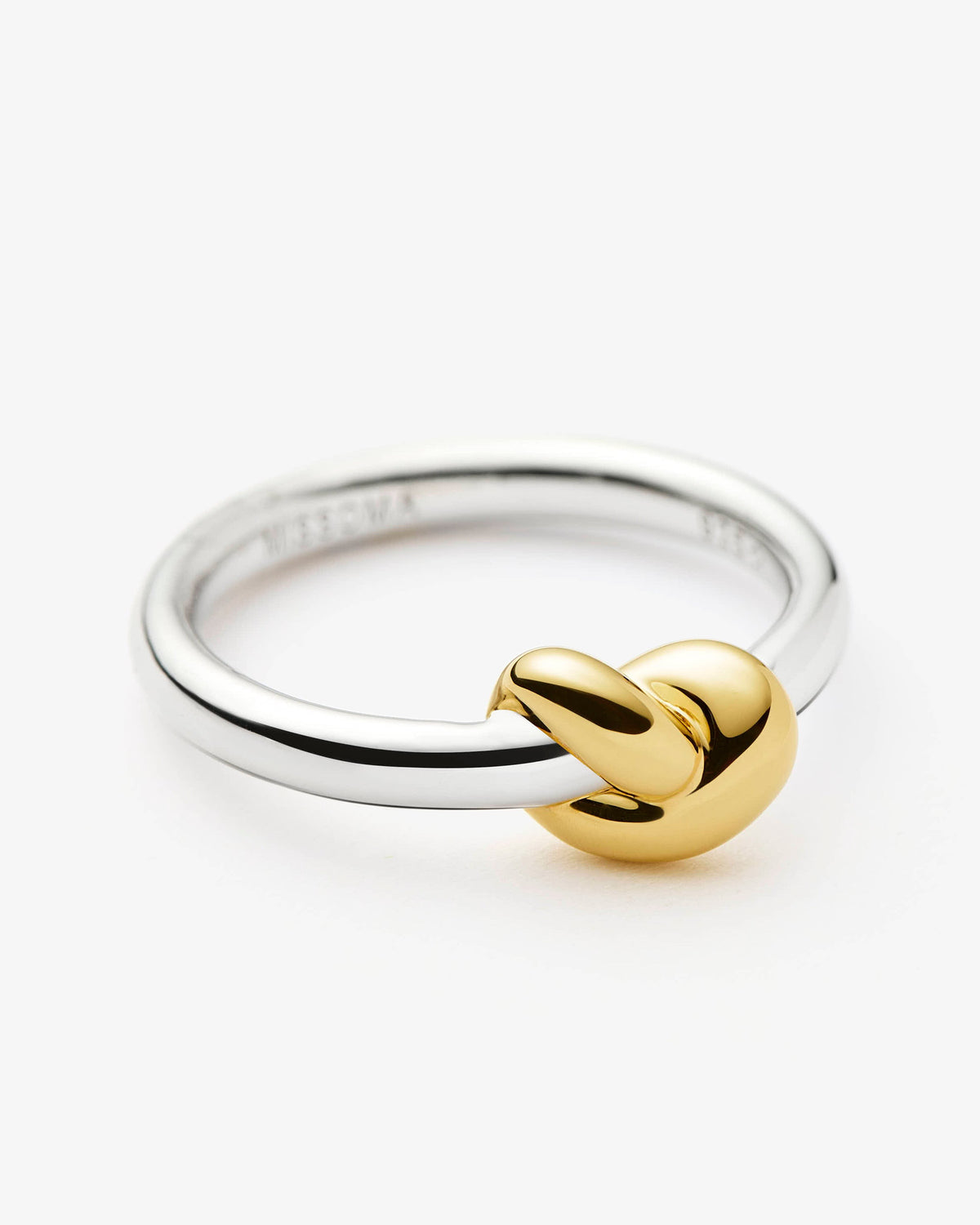 Missoma Lucy Williams Knot Stacking Ring in gold-plated brass, view 3