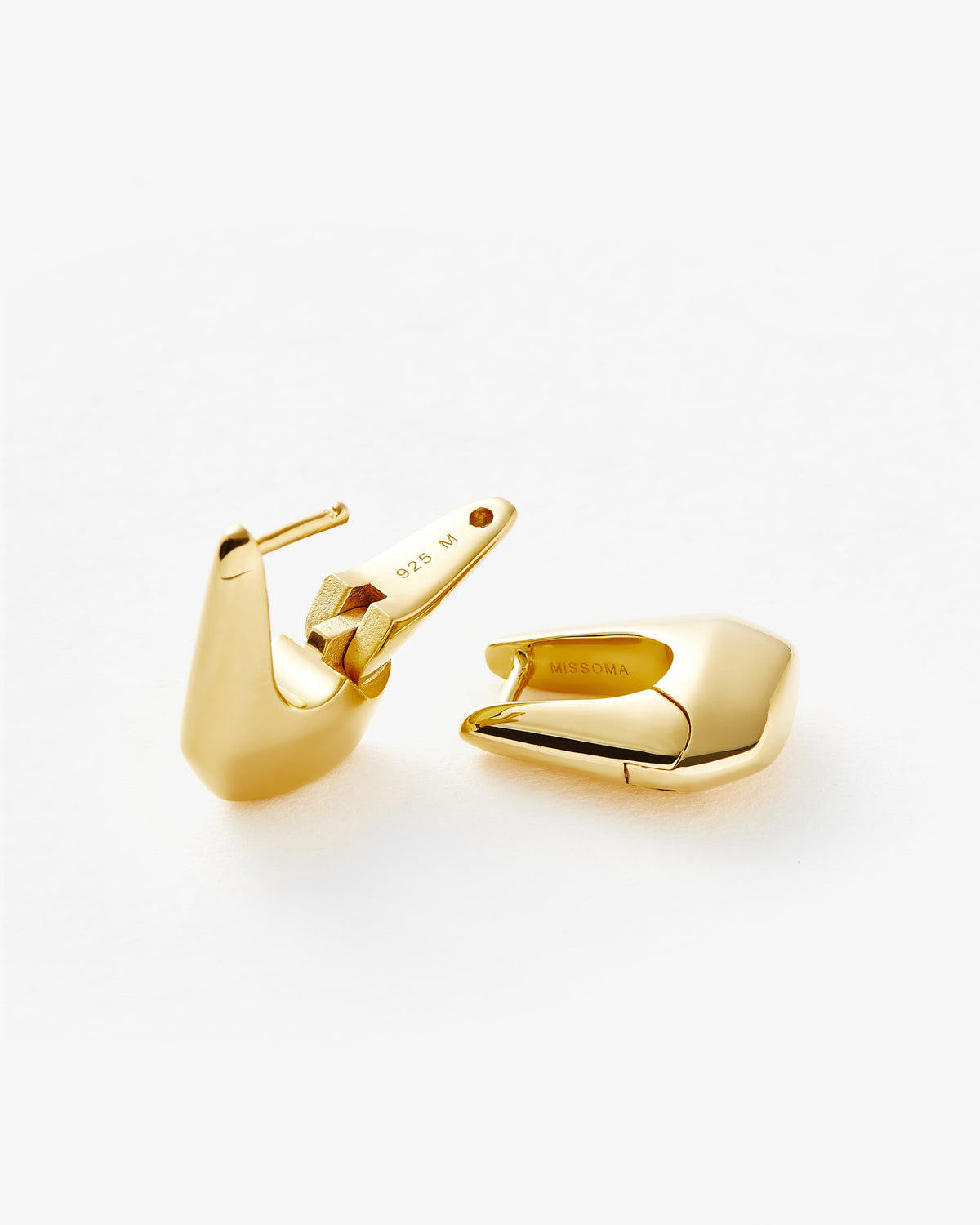Missoma Lucy Williams Arco Small Hoop Earrings in gold vermeil, view 2