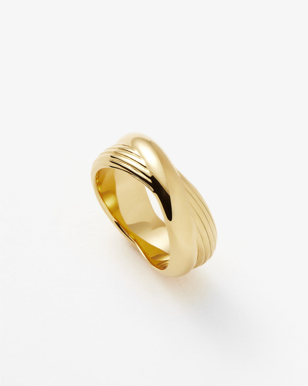 Missoma Lucy Williams Chunky Entwine Ridge Ring in gold-plated brass