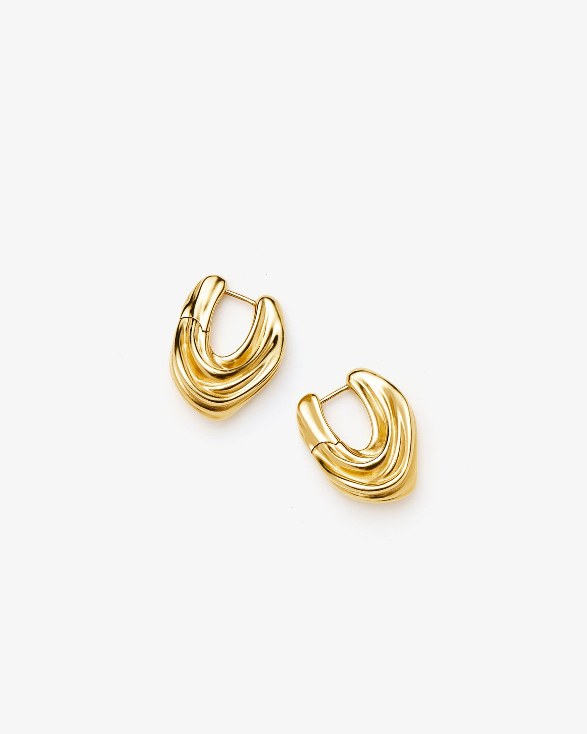 Missoma x MARKGONG Draped Small Hoop Earrings in gold-plated brass, view 2