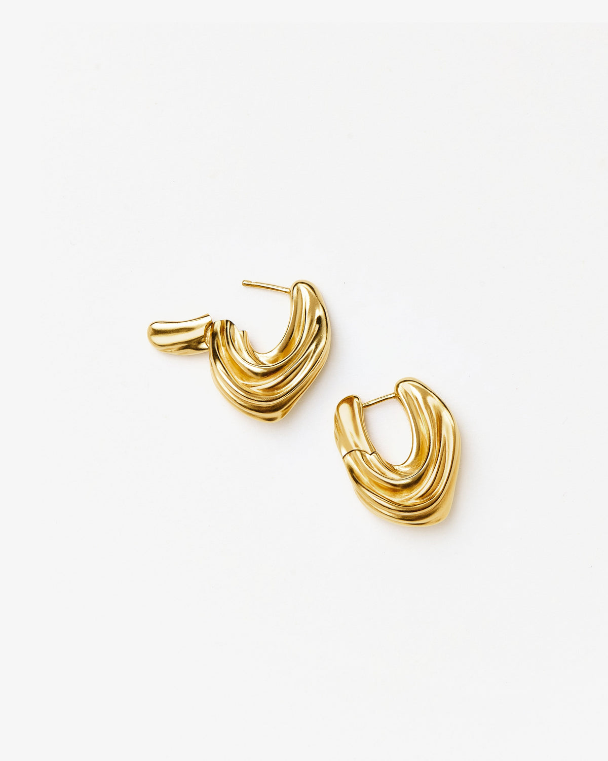Missoma x MARKGONG Draped Small Hoop Earrings in gold-plated brass, view 3