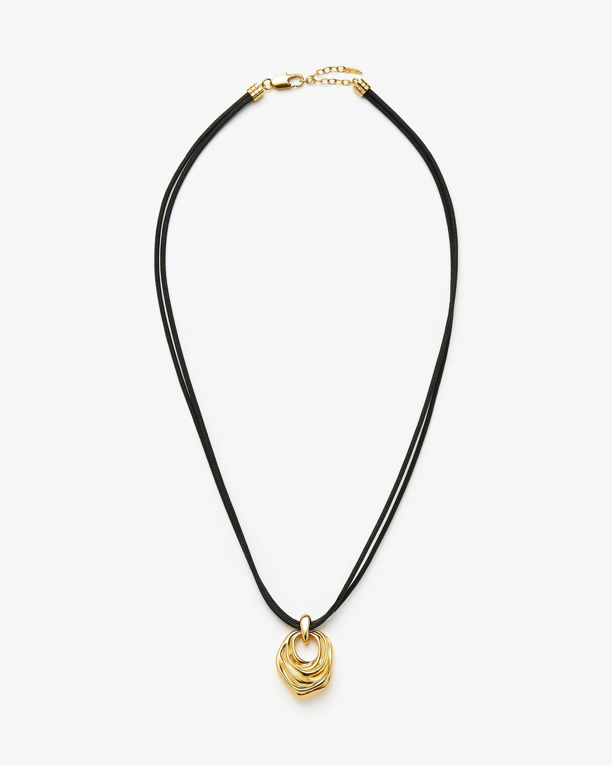 Missoma x MARKGONG Draped Statement Cord Necklace in gold-plated brass, view 2