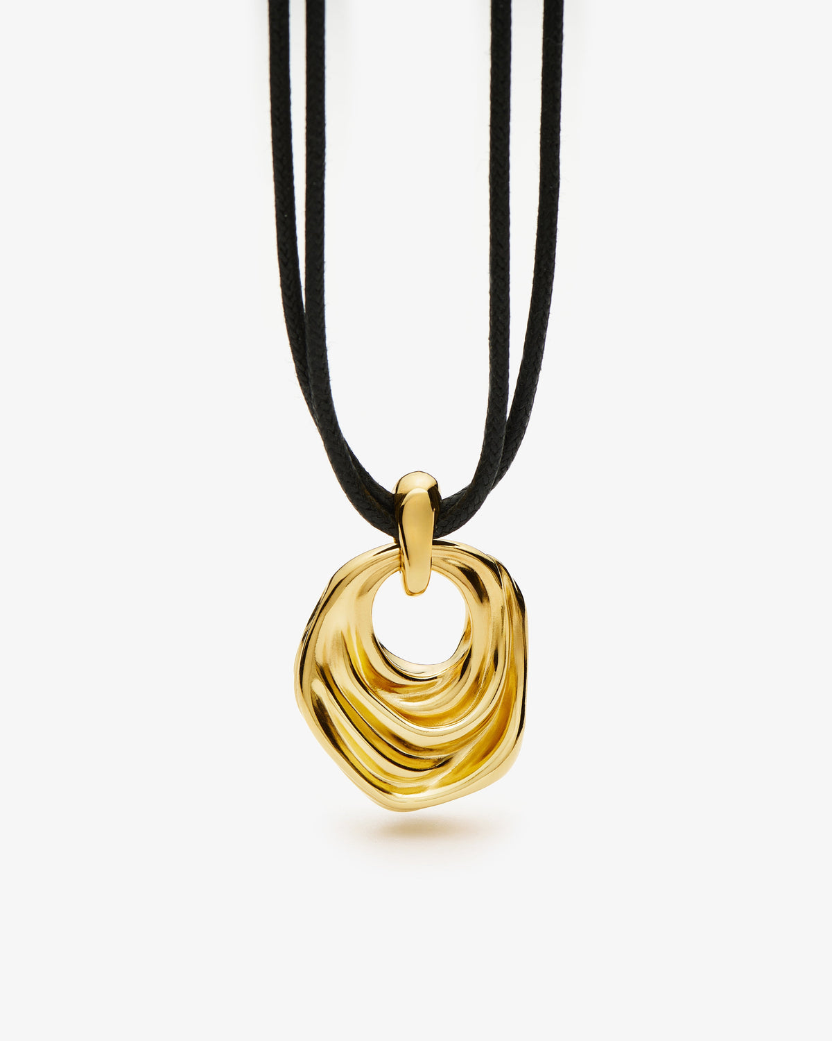 Missoma x MARKGONG Draped Statement Cord Necklace in gold-plated brass, view 3