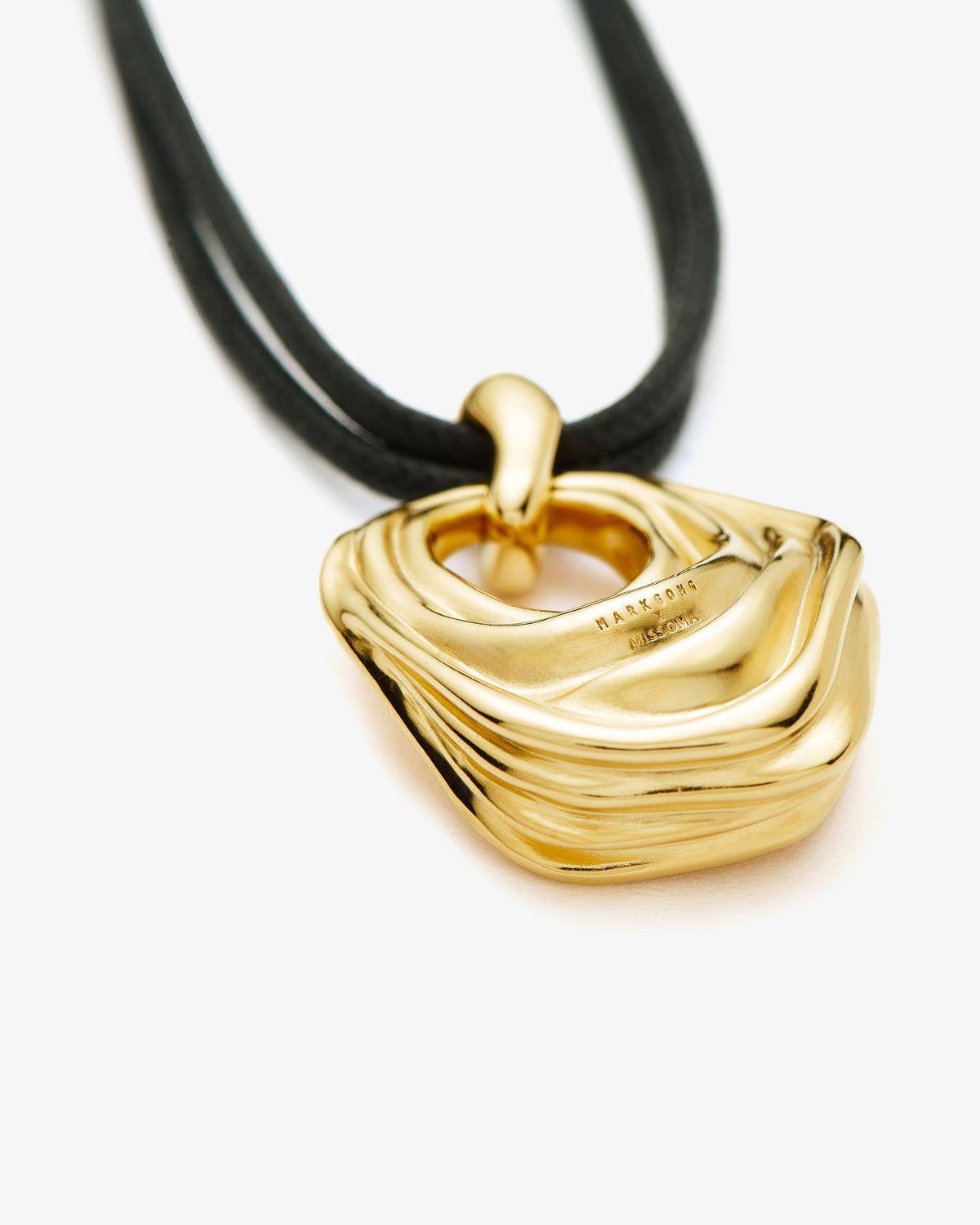 Missoma x MARKGONG Draped Statement Cord Necklace in gold-plated brass, view 4