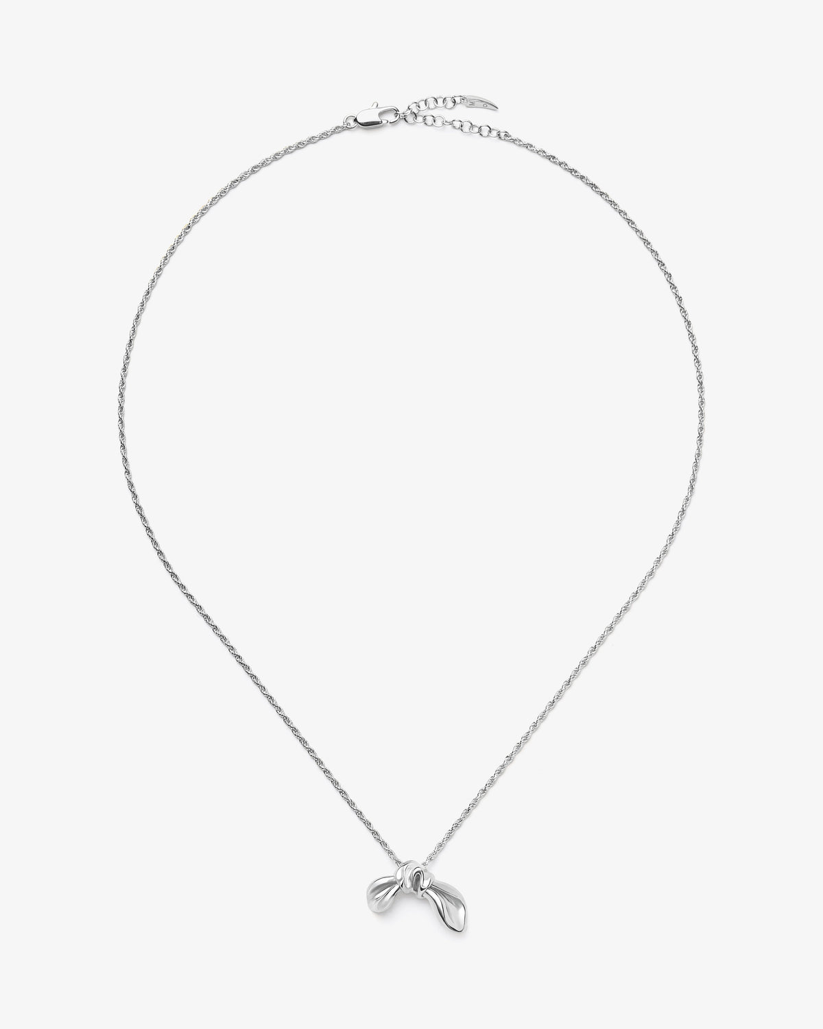 Missoma x MARKGONG Bow Pendant Necklace in silver-plated brass, view 2