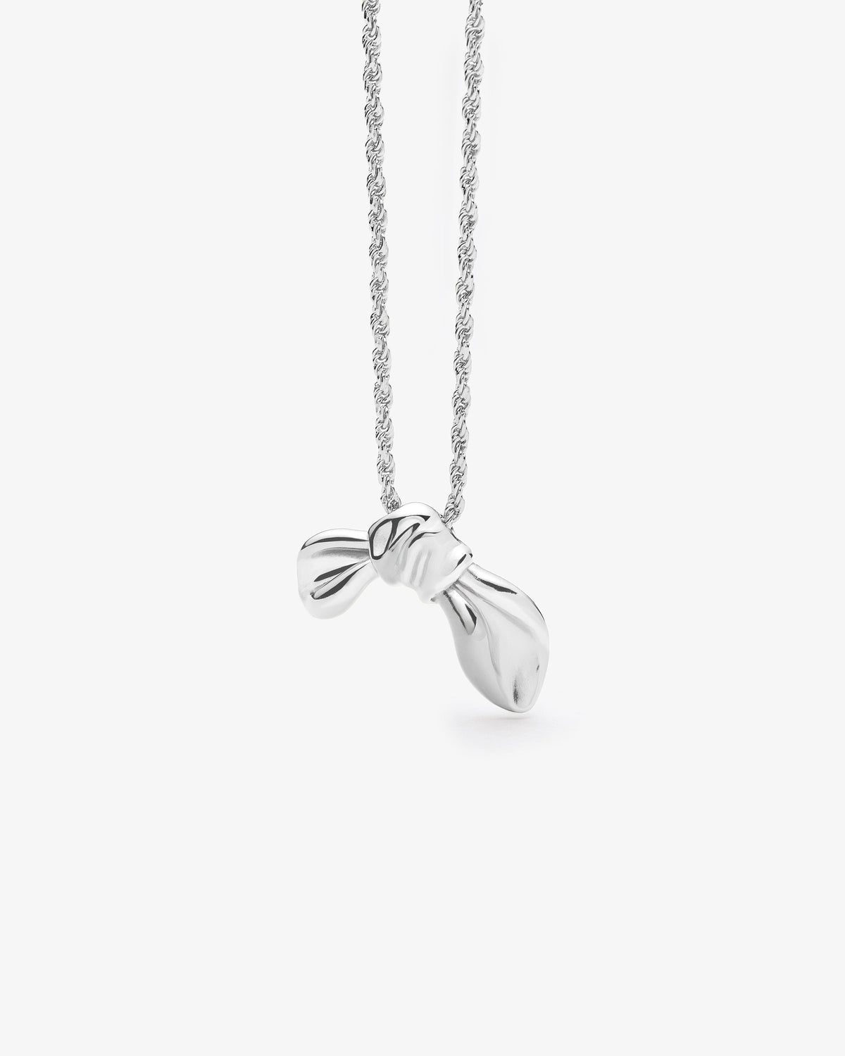 Missoma x MARKGONG Bow Pendant Necklace in silver-plated brass, view 3