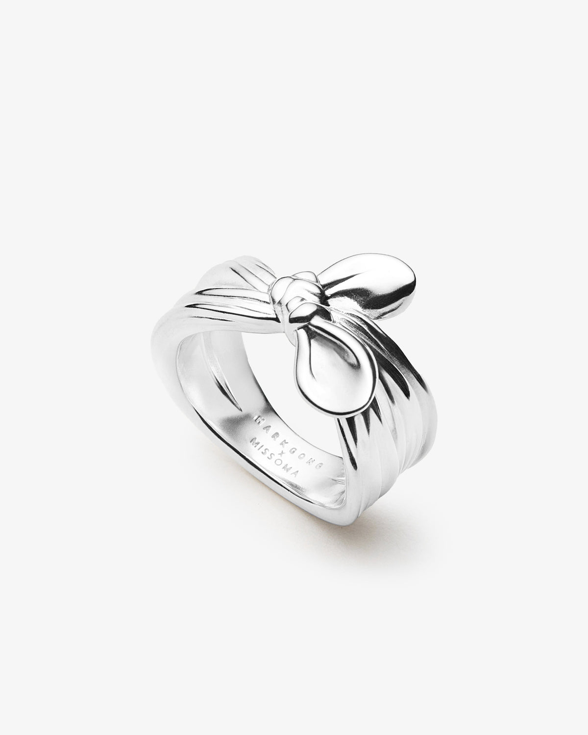 Missoma x MARKGONG Bow Statement Ring in silver-plated brass
