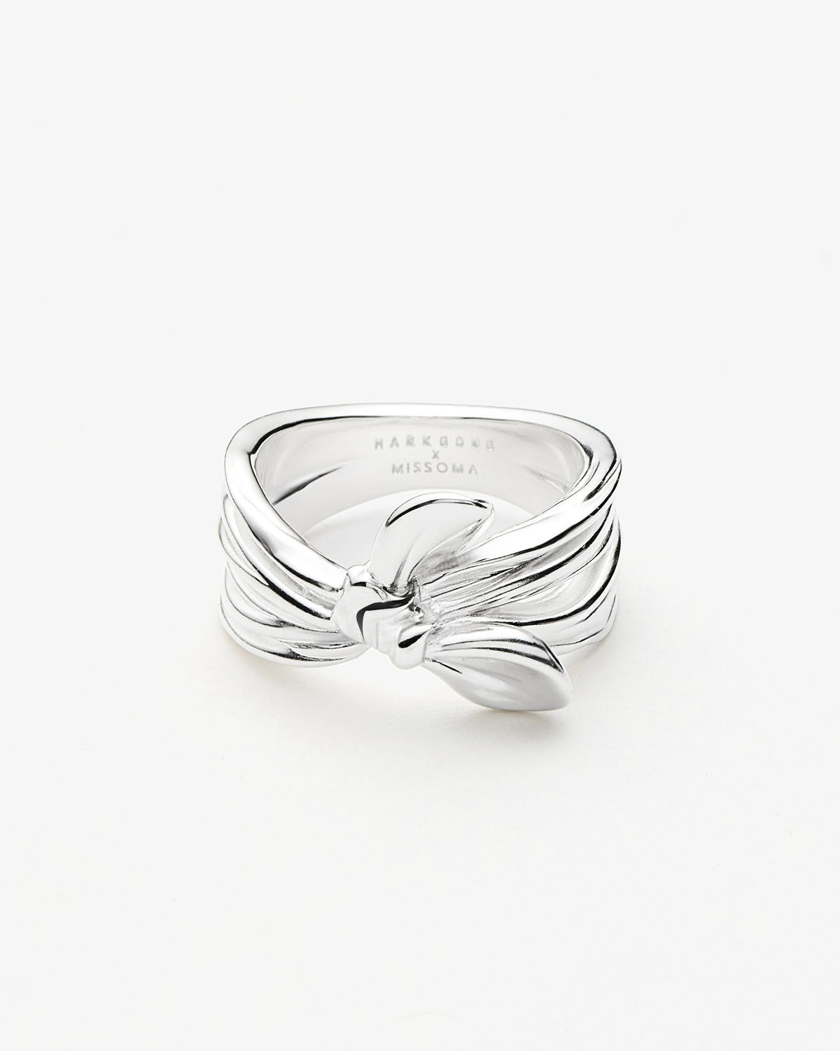 Missoma x MARKGONG Bow Statement Ring in silver-plated brass, view 2