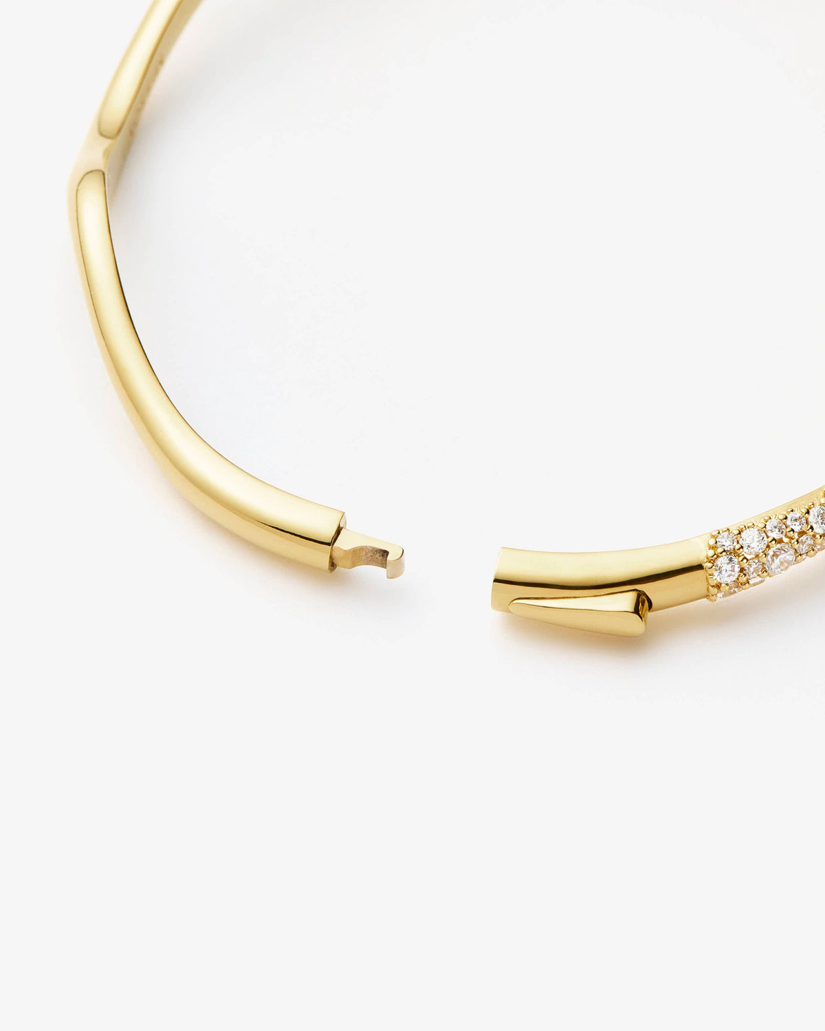 Missoma Molten Snow Ripple Hinged Bangle in gold-plated brass, view 4