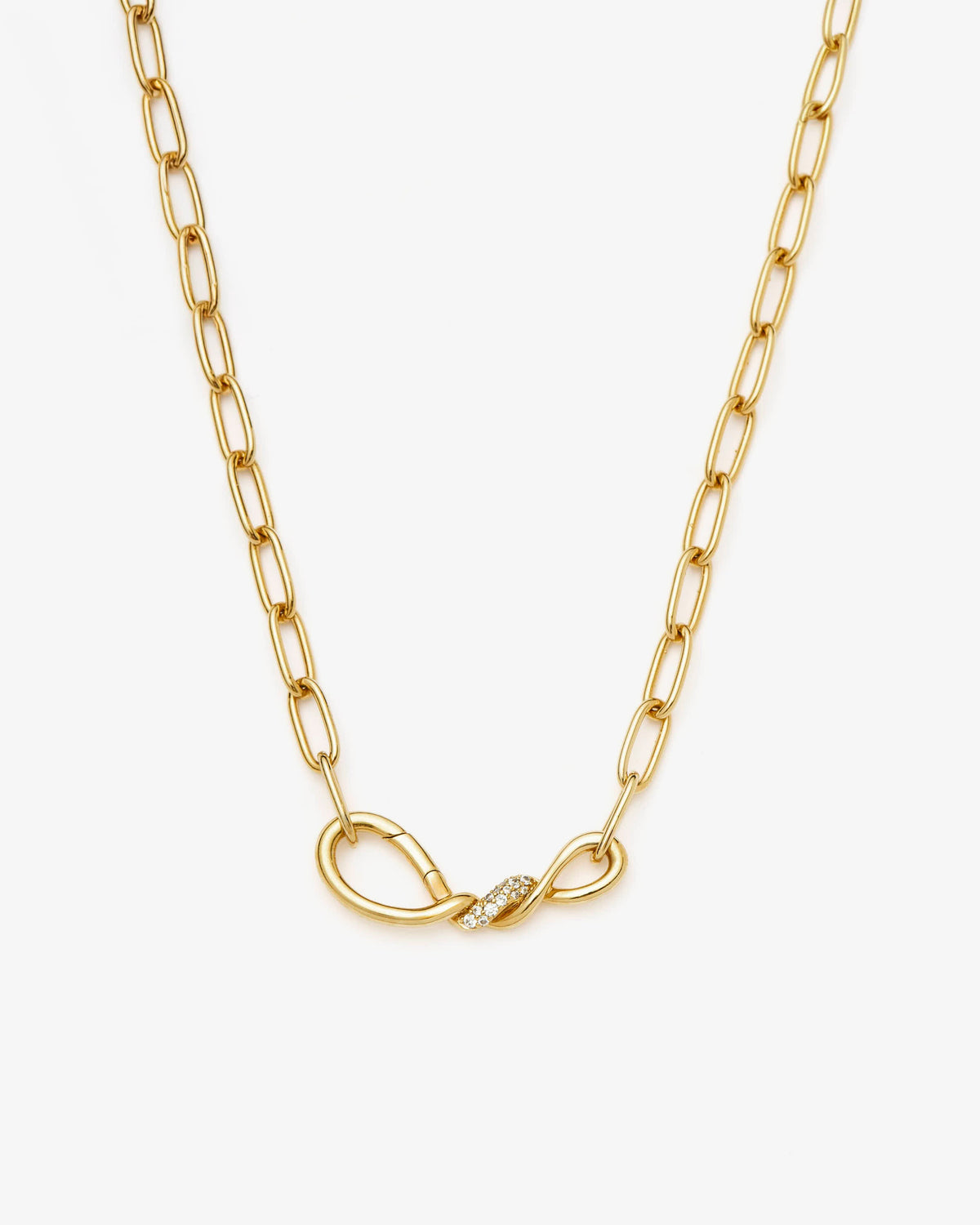 Missoma Molten Snow Paperclip Chain Necklace in gold-plated brass