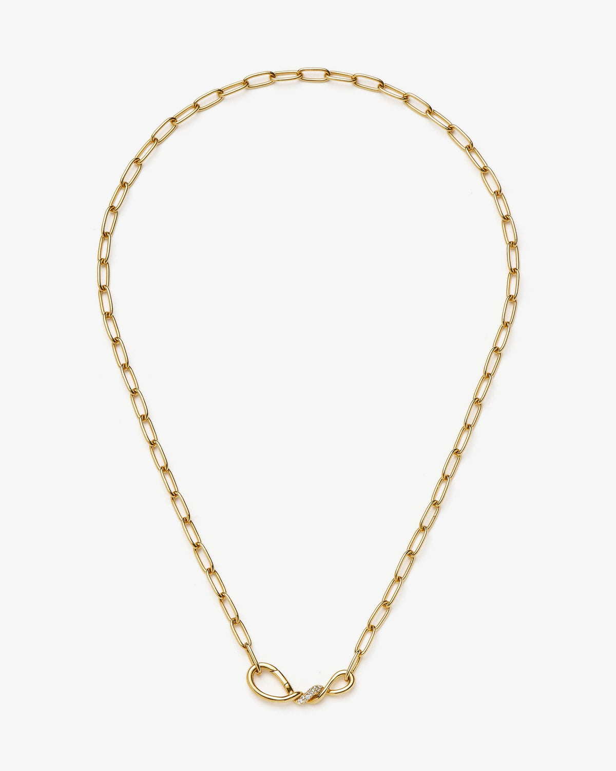 Missoma Molten Snow Paperclip Chain Necklace in gold-plated brass, view 2