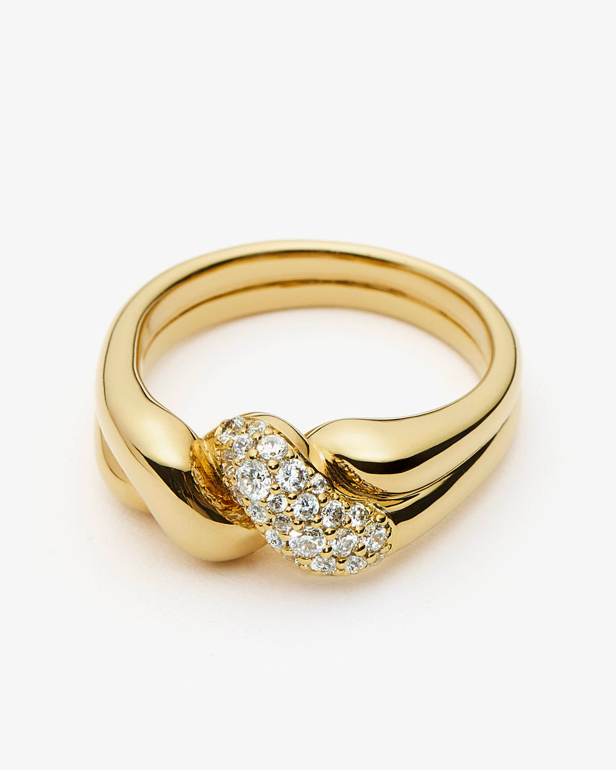 Missoma Molten Snow Double Statement Ring in gold-plated brass, view 2