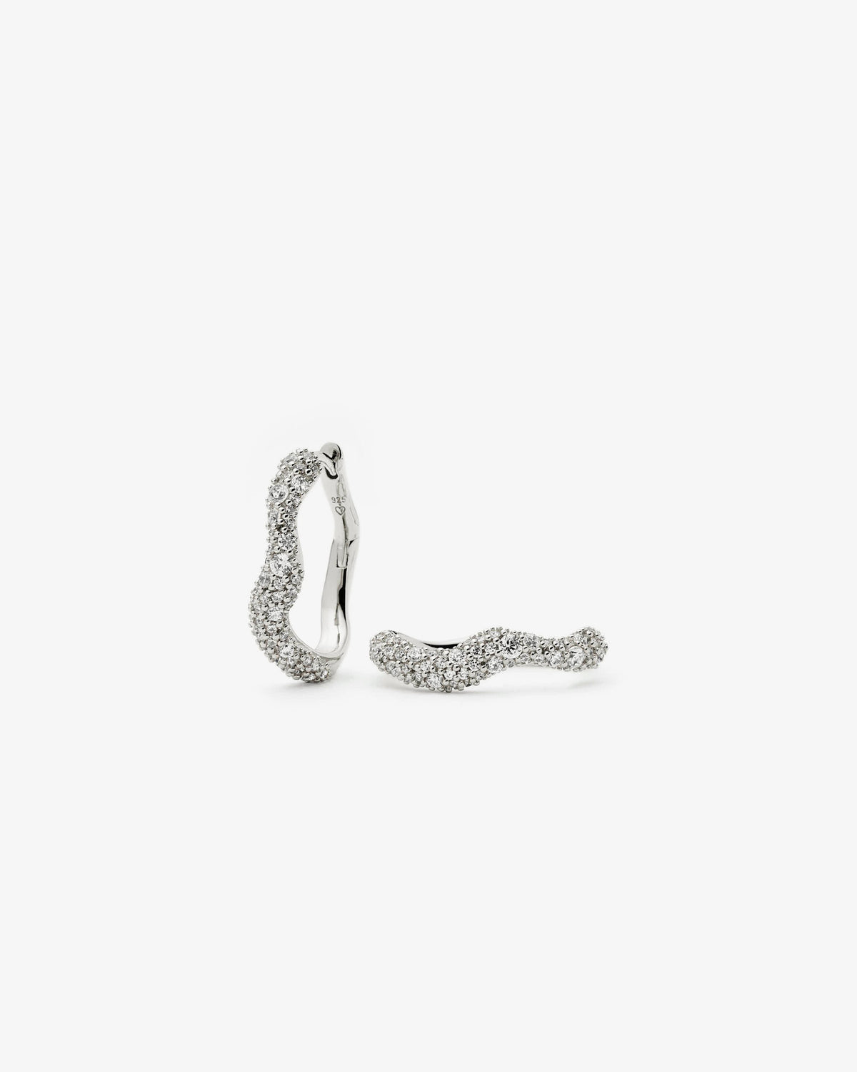 Missoma Molten Snow Small Hoop Earrings in silver-plated brass