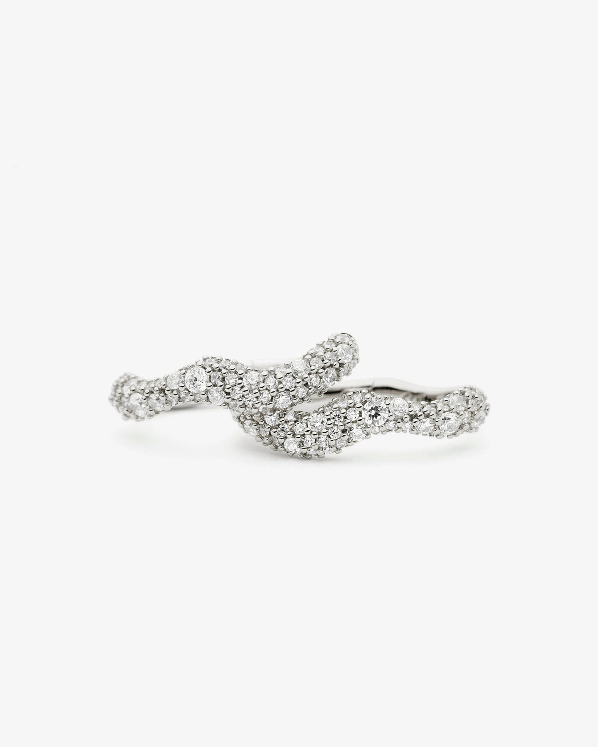 Missoma Molten Snow Small Hoop Earrings in silver-plated brass, view 3