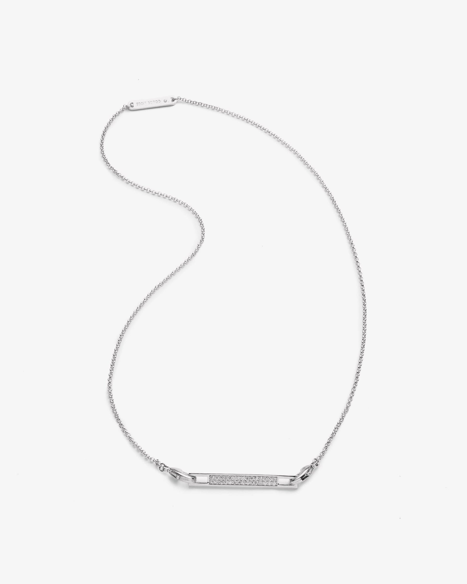 Eddie Borgo Pavé Safety Chain Bar Necklace