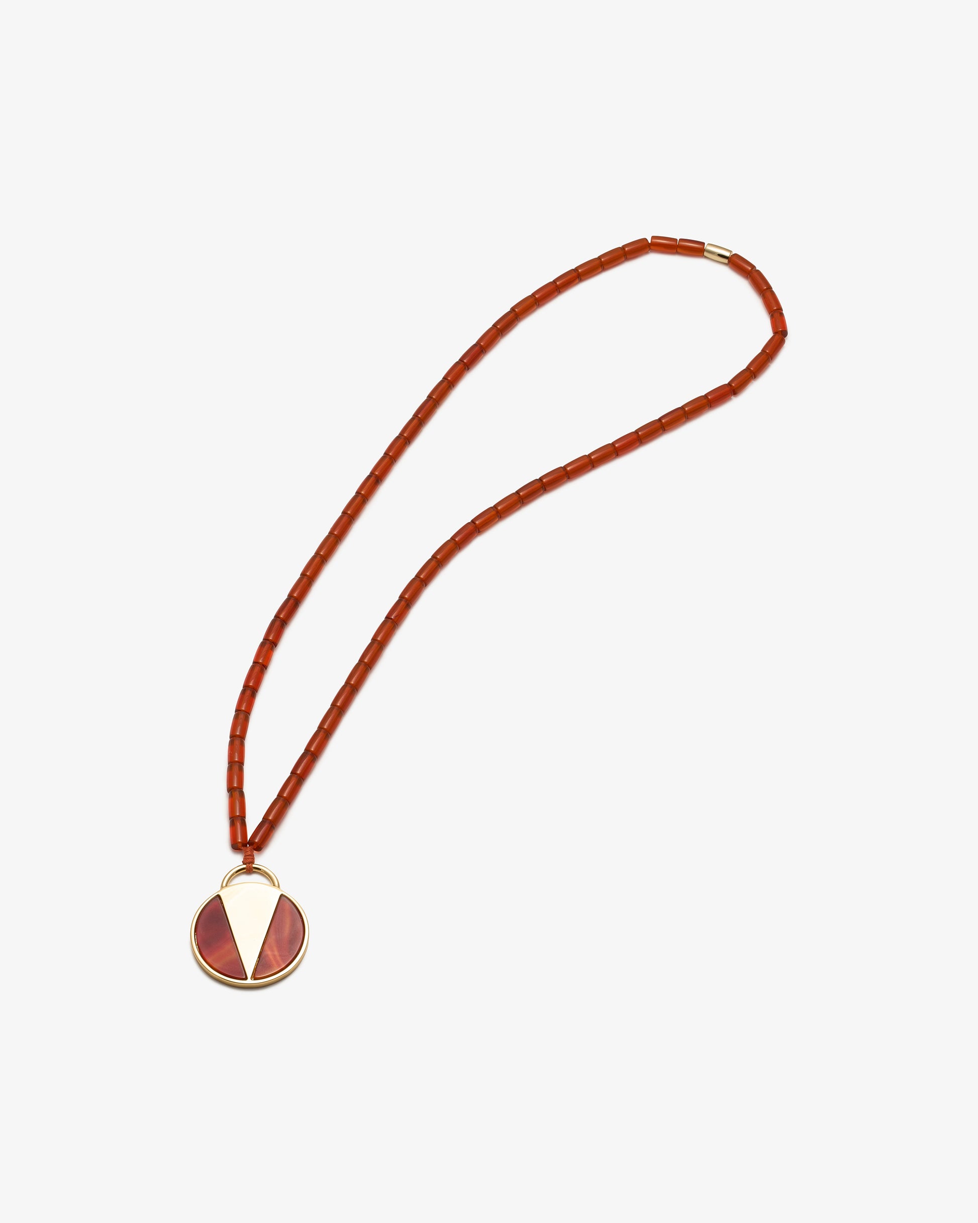 Eddie Borgo Amber and Carnelian Round Medallion Necklace