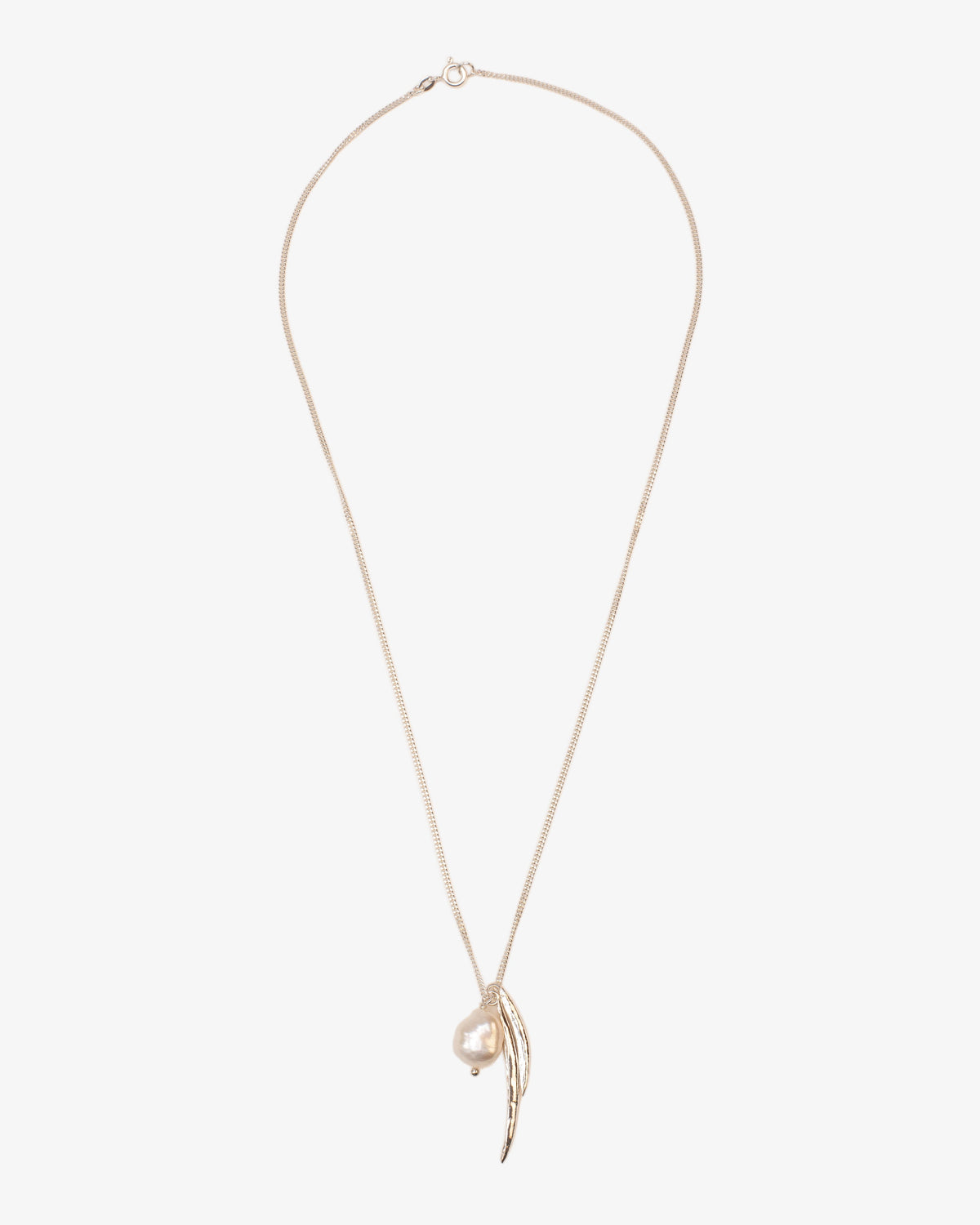 Wouters & Hendrix Leaf and Pearl Pendant Necklace