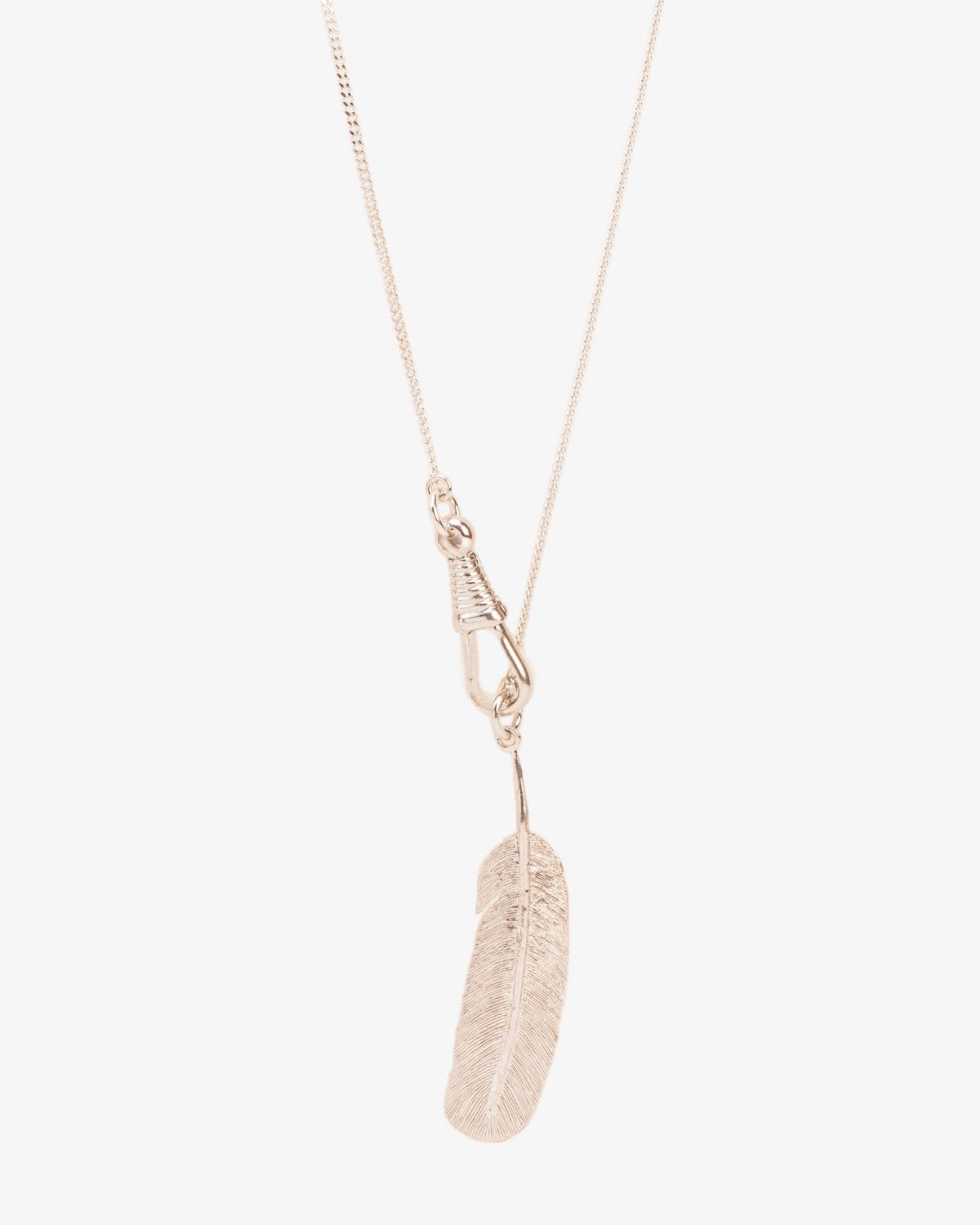 Wouters & Hendrix Long Feather Pendant Necklace, side view