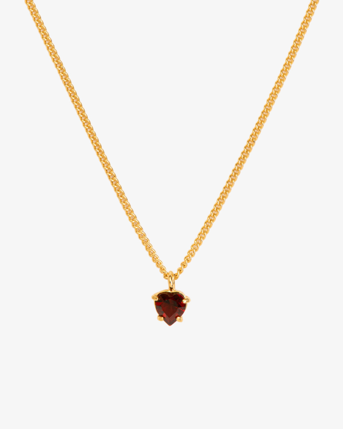 Wouters & Hendrix Heart-Shaped Garnet Necklace