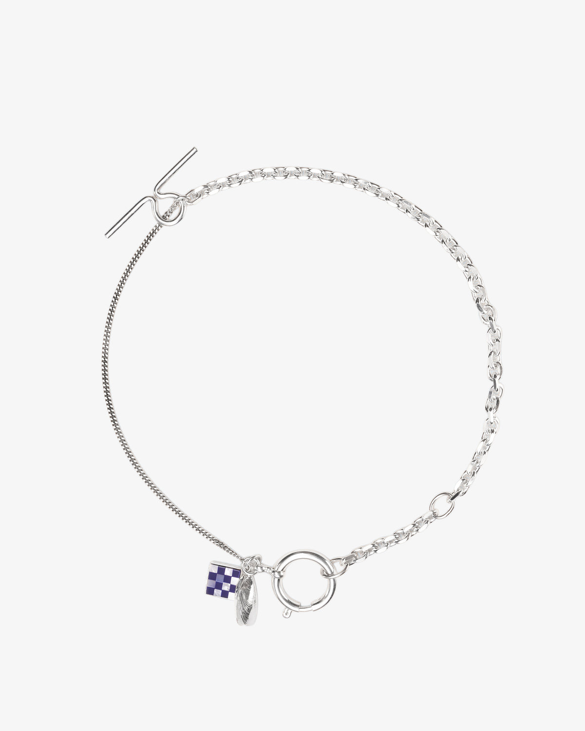 Mosaic Mussel and T-Clasp Chain Necklace