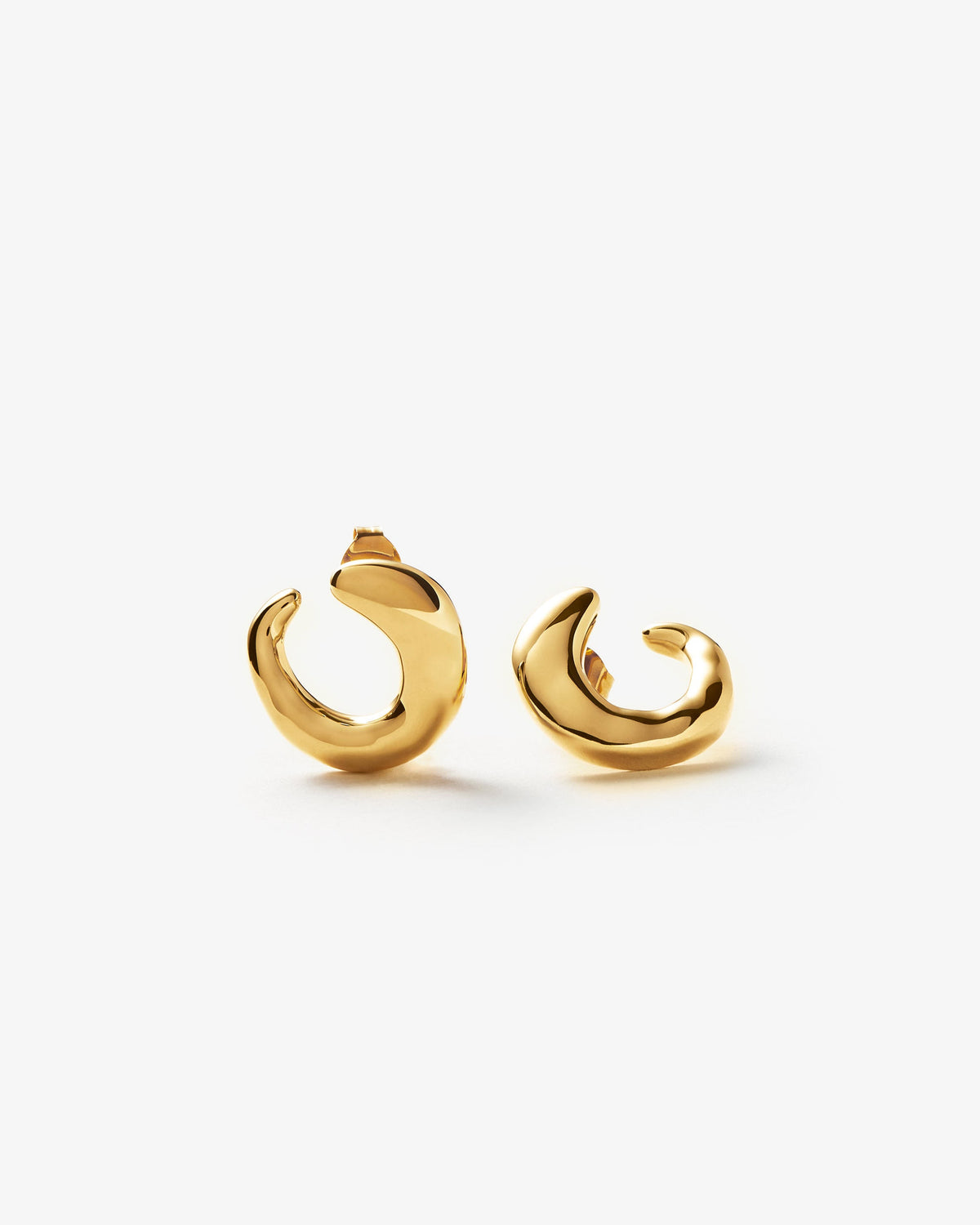 Missoma Molten Open Stud Earrings in gold vermeil
