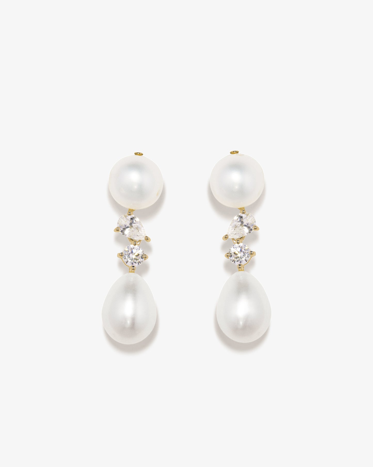 Completed Works – Pearls And Crystals Drop Earrings