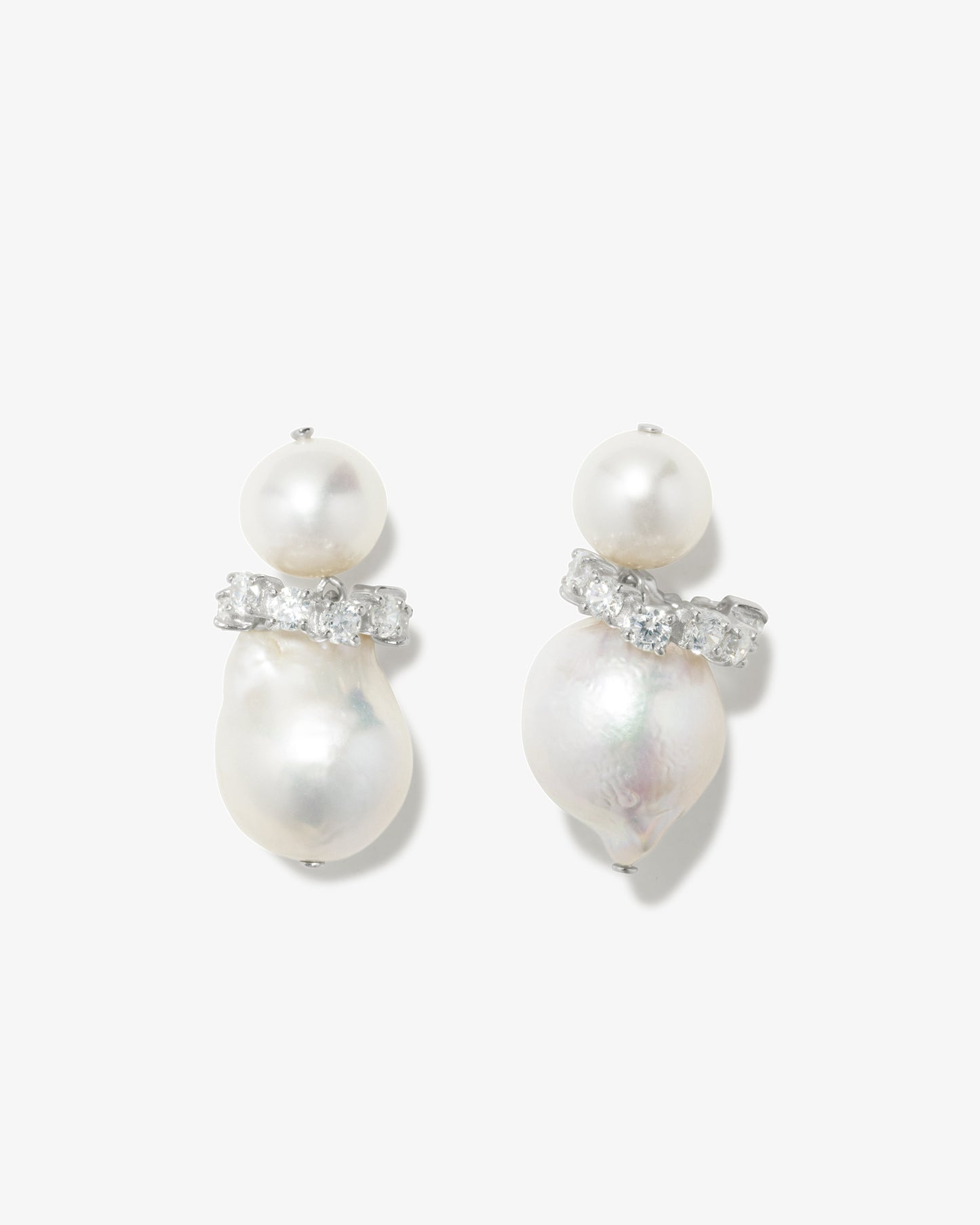Completed Works – Baroque Pearls And Crystals Drop Earrings
