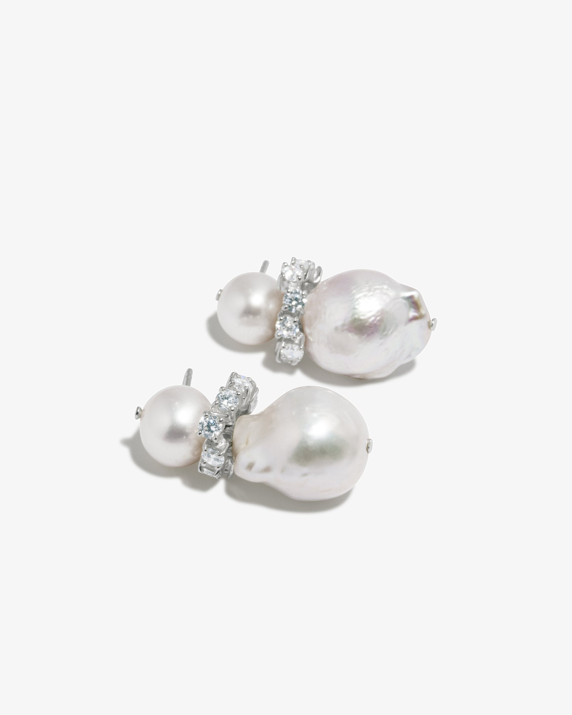 Completed Works – Baroque Pearls And Crystals Drop Earrings