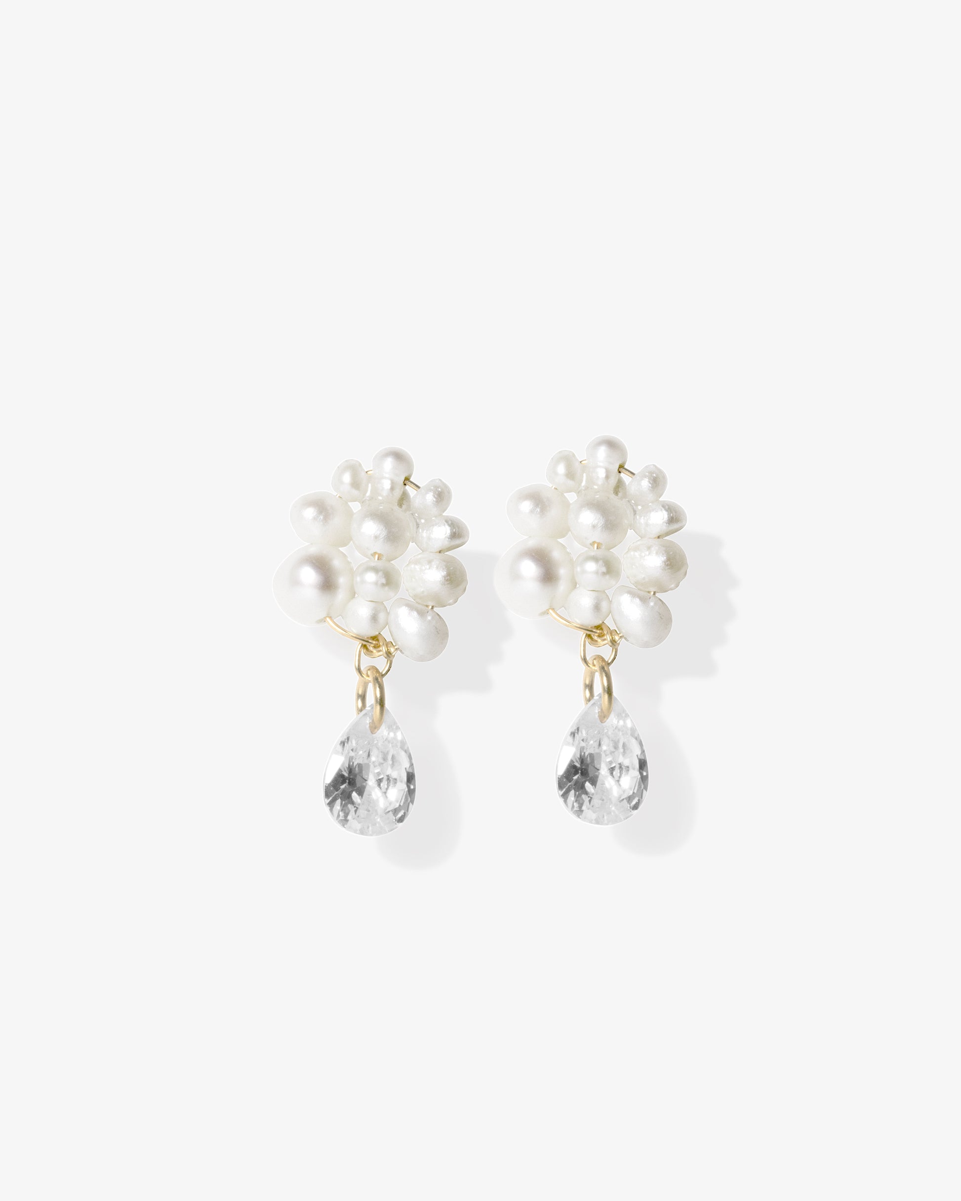 Completed Works – Delicate Pearl And Crystal Earrings