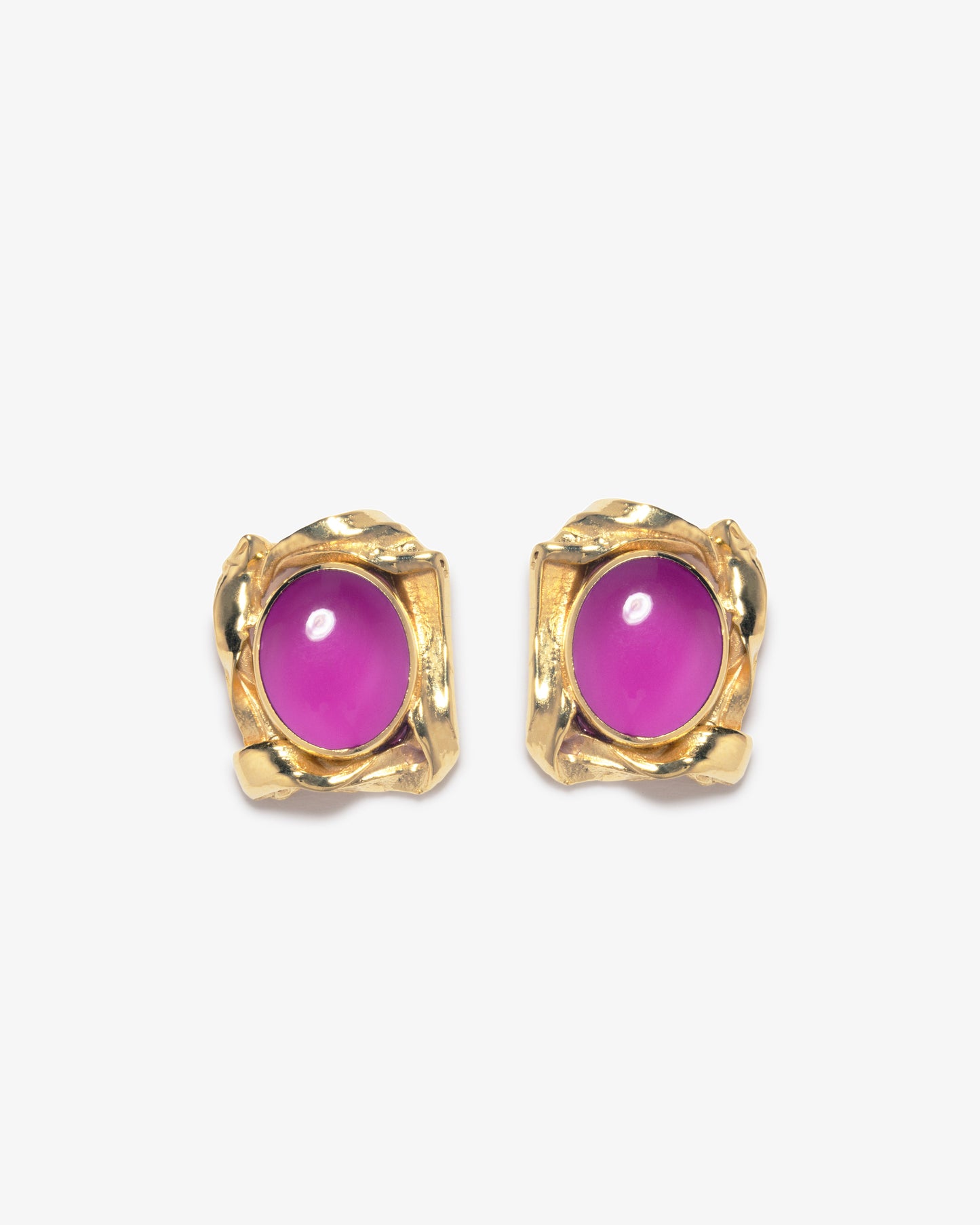 Completed Works – Fuchsia Resin Earrings