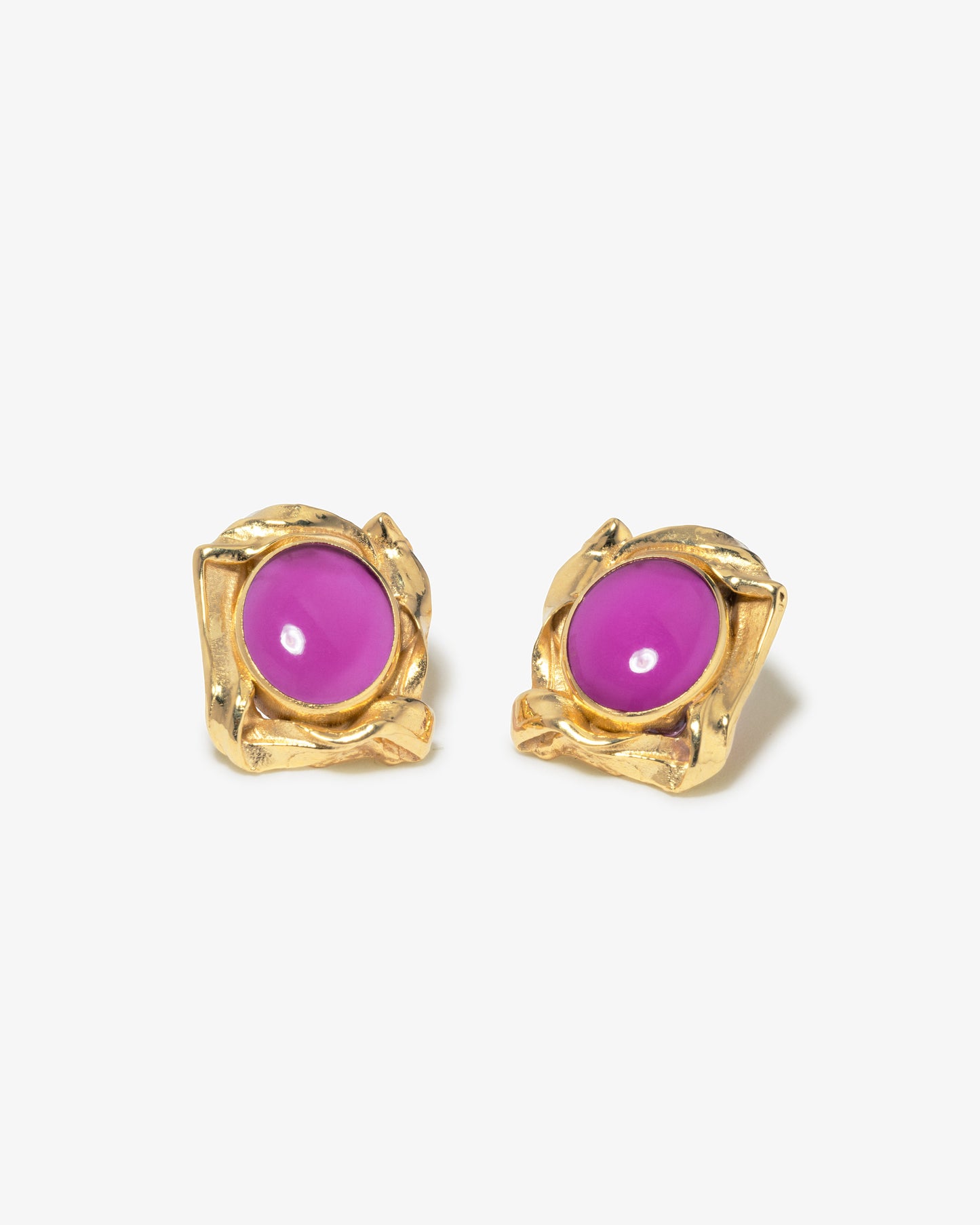 Completed Works – Fuchsia Resin Earrings