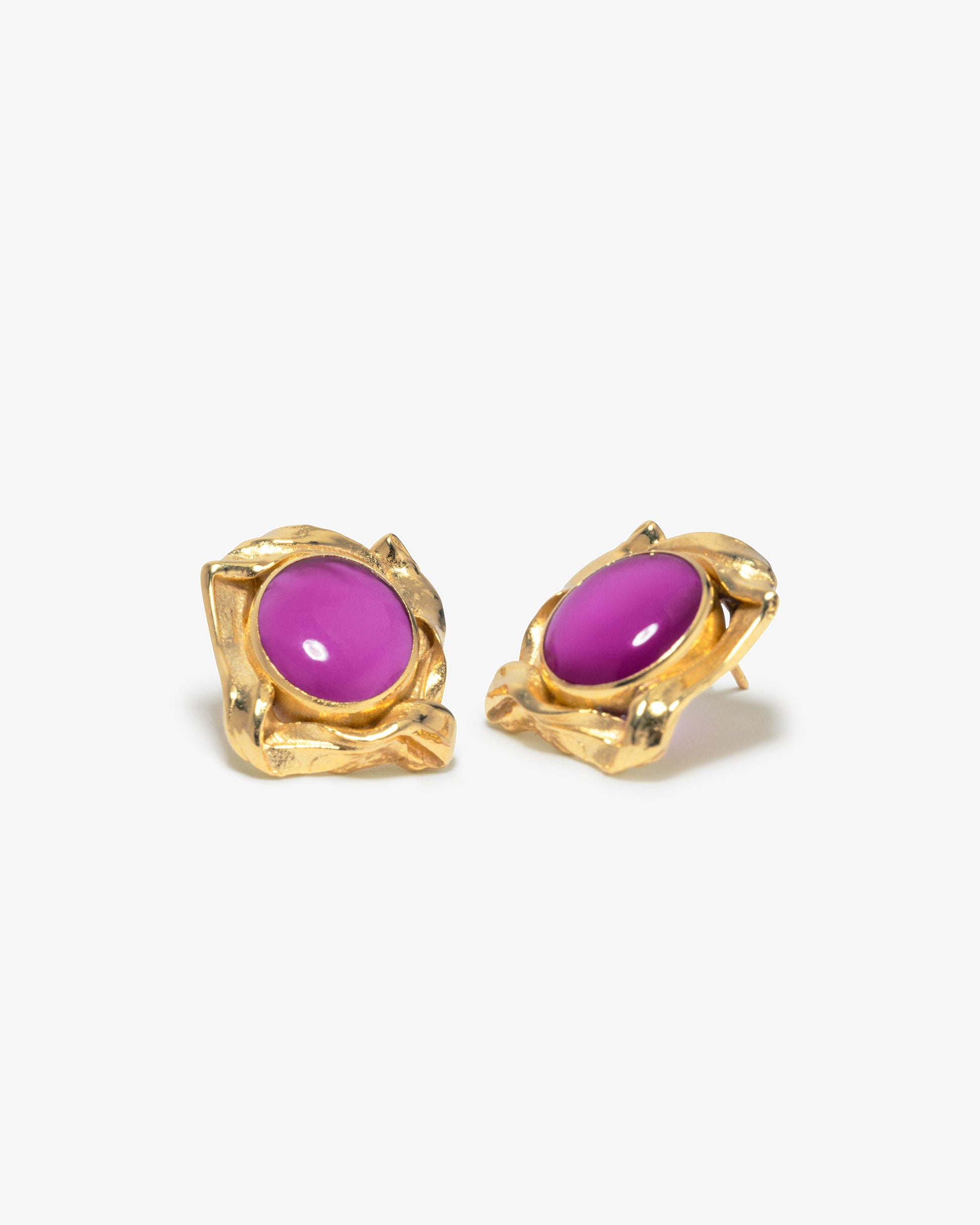 Completed Works – Fuchsia Resin Earrings