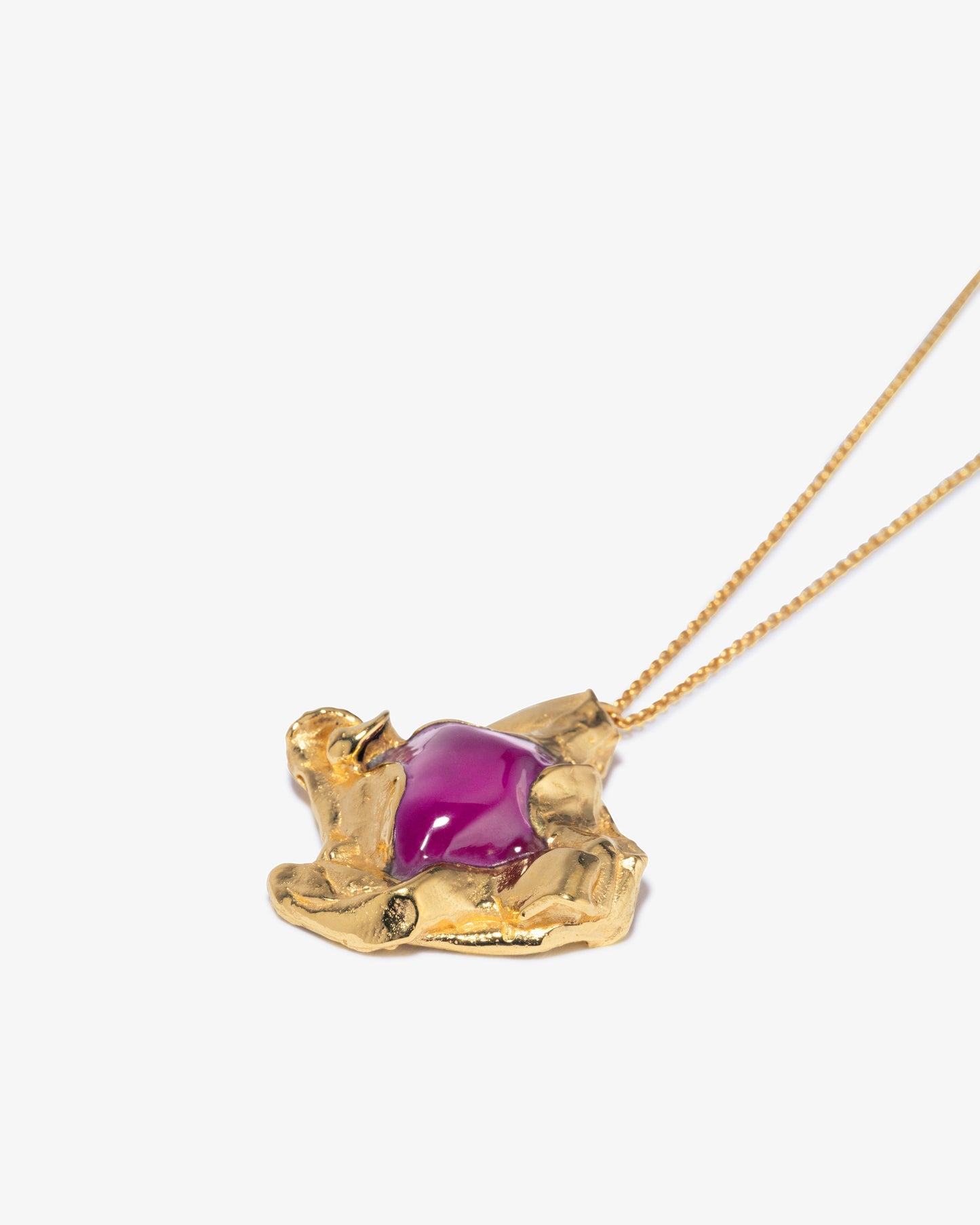 Completed Works – Fuchsia Resin Pendant Necklace