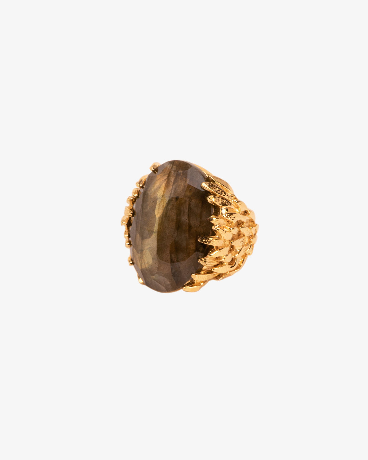 Wouters & Hendrix Feather Textured Labradorite Ring, side view