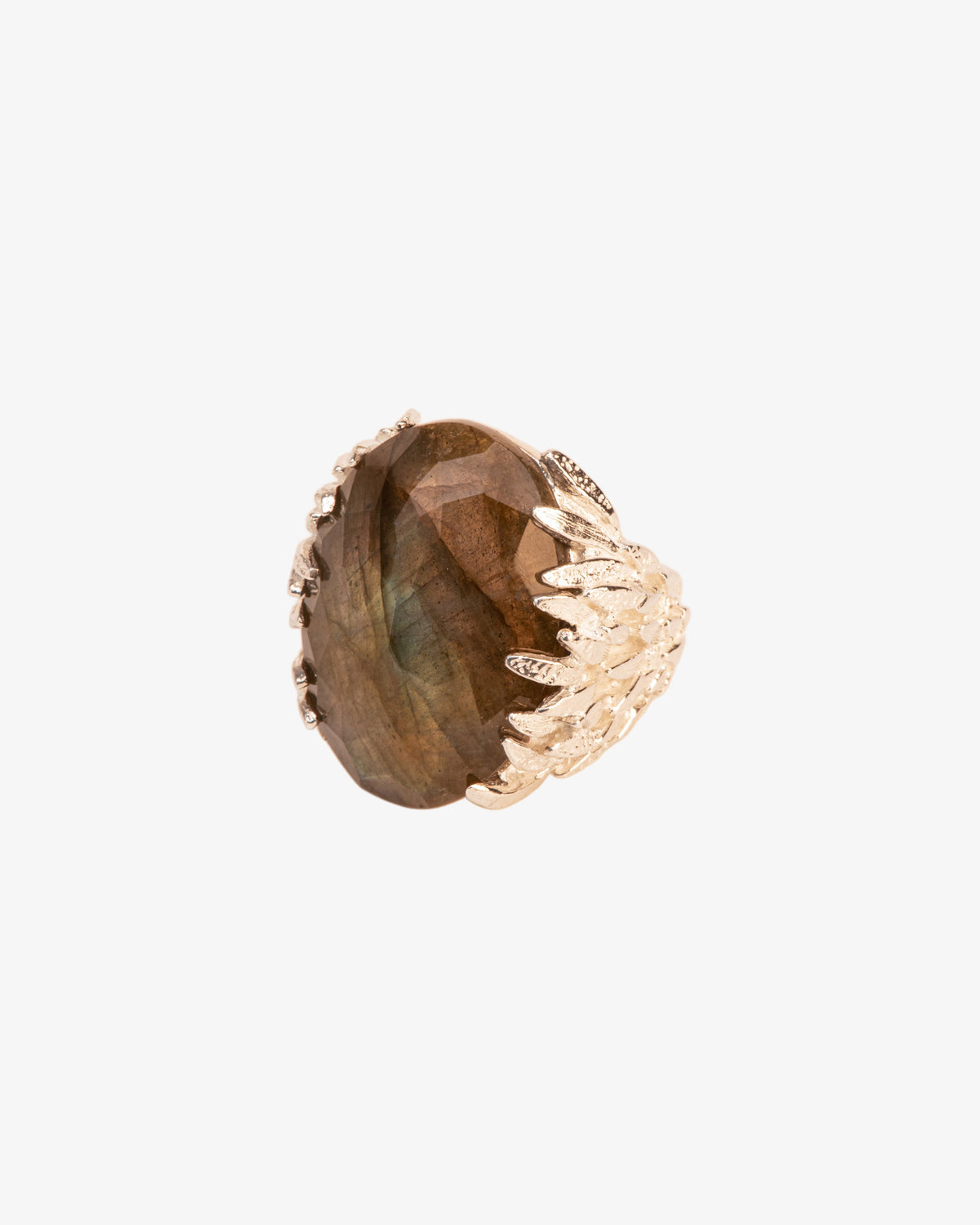 Wouters & Hendrix Feather Textured Labradorite Ring, side view