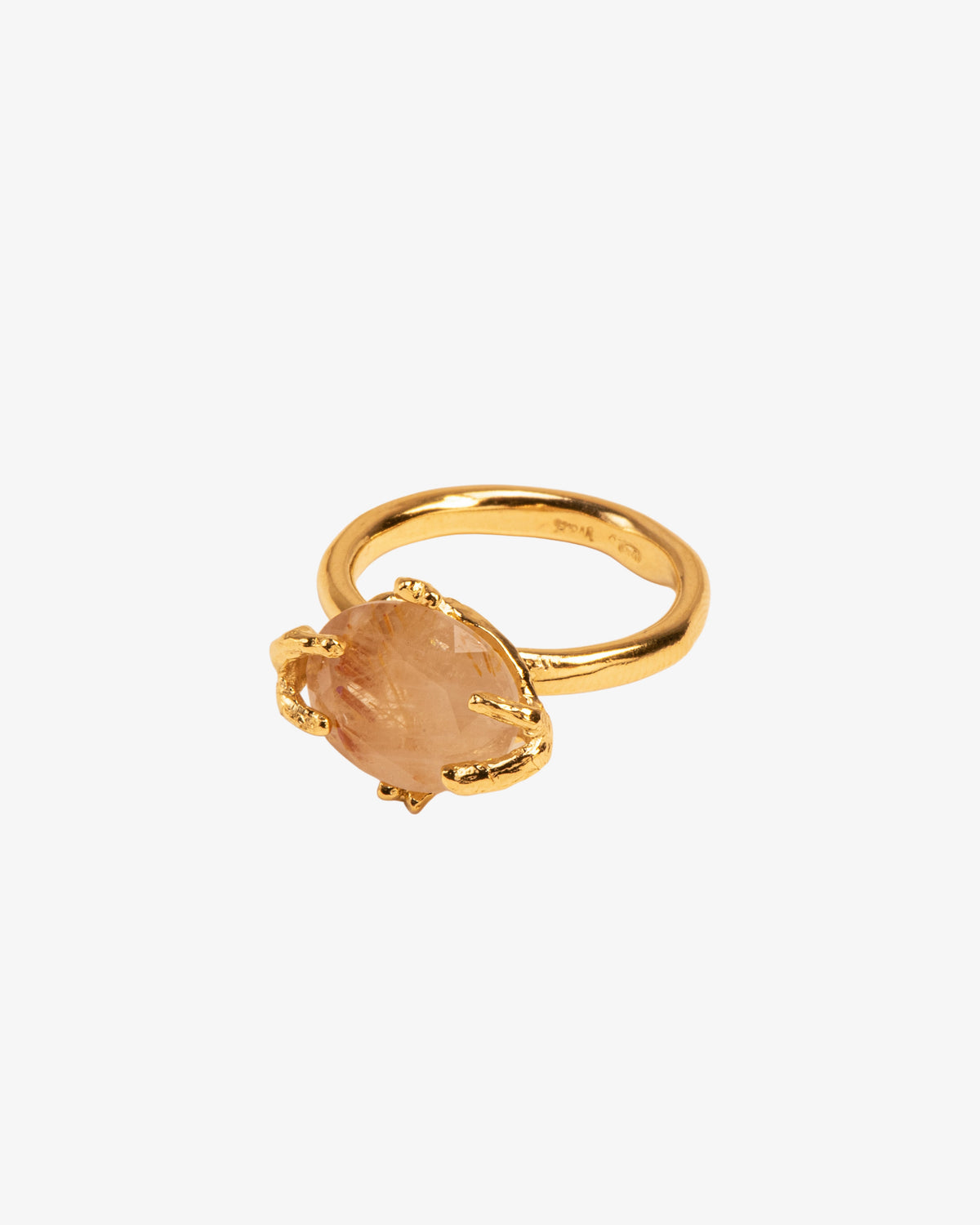 Wouters & Hendrix Organic Rutilated Quartz Ring, side view
