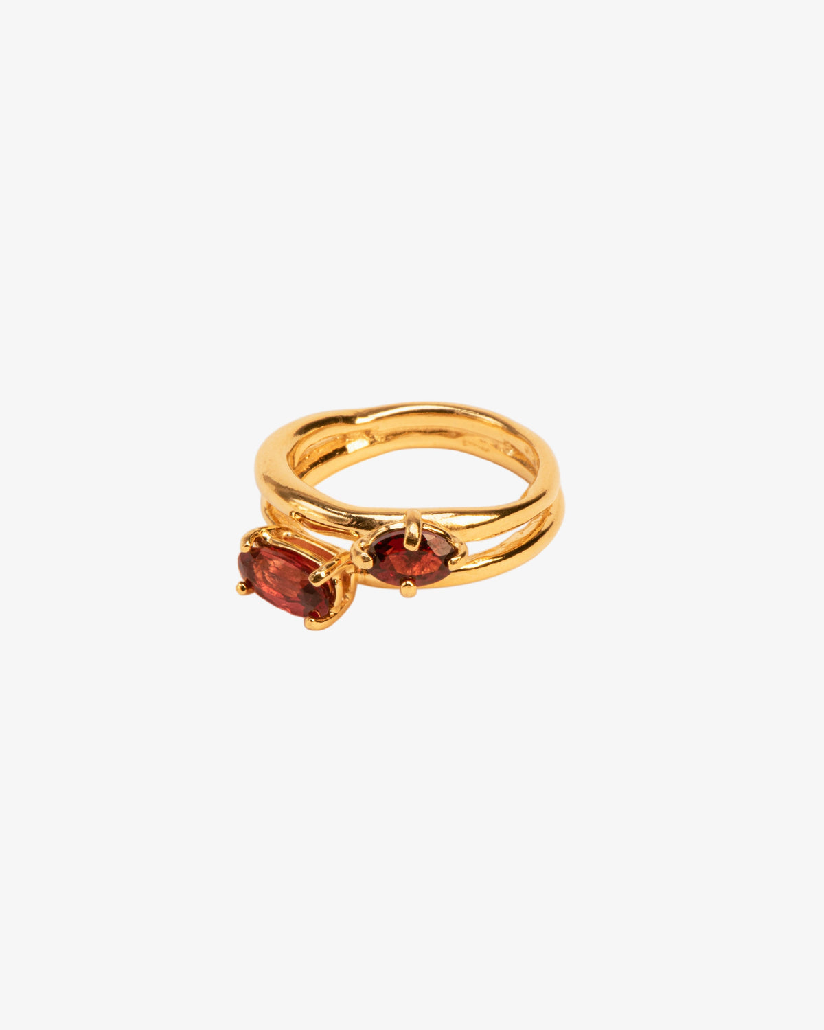 Wouters & Hendrix Double Organic Garnet Ring