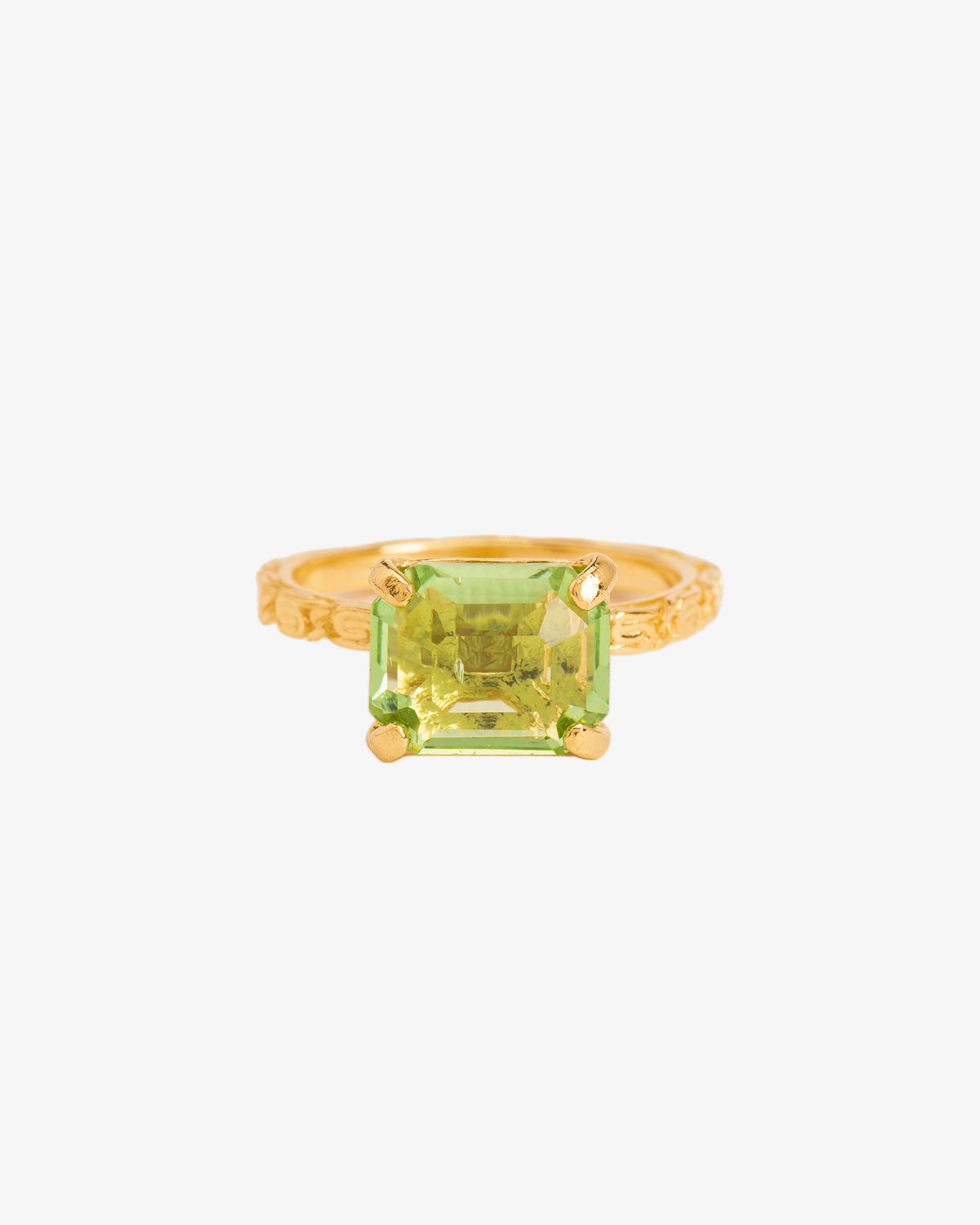 'Chapters' Texture Peridot Crystal Ring